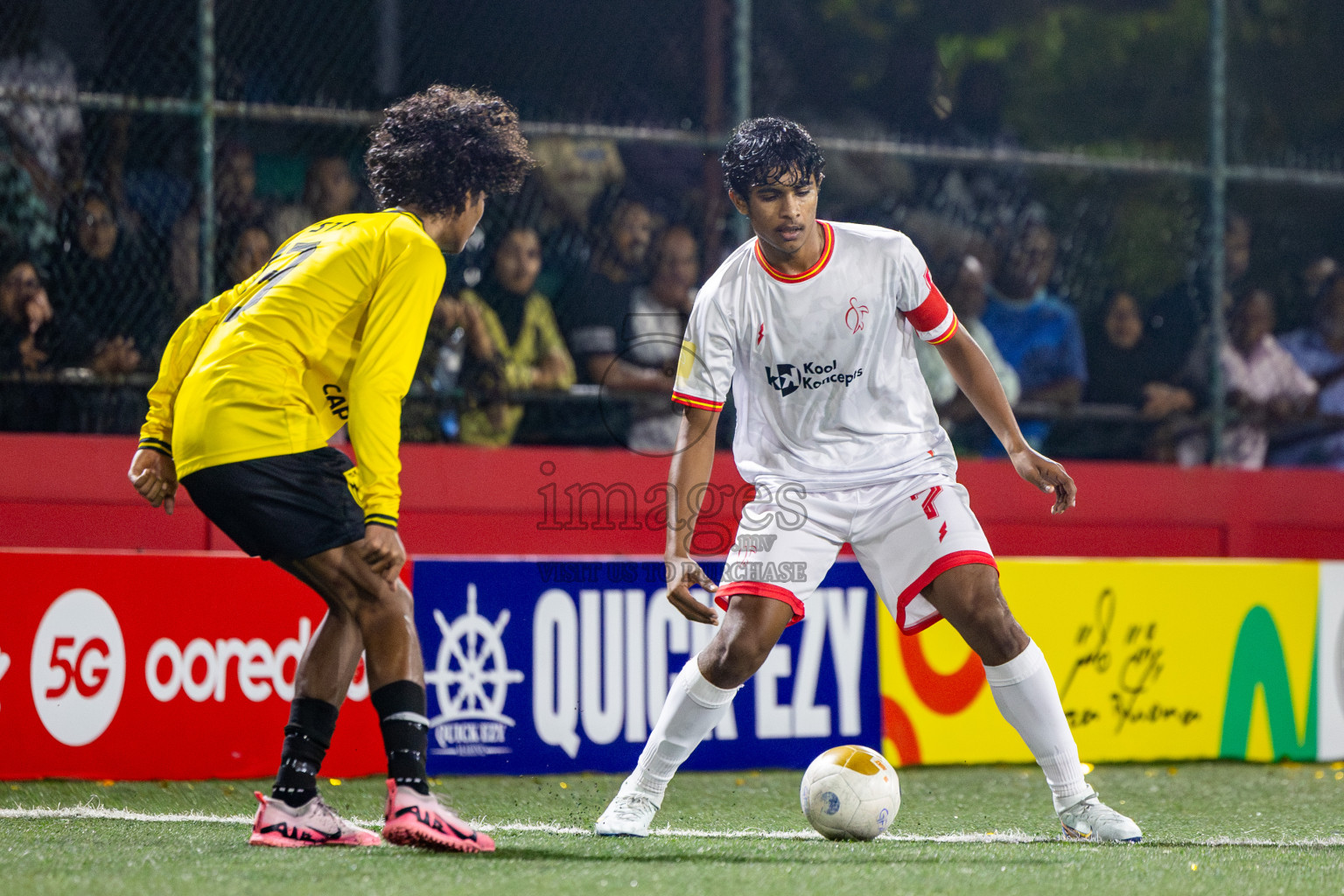 F Magoodhoo vs F Dharanboodhoo in Day 21 of Golden Futsal Challenge 2025 was held on Saturday , 25th January 2025, in Hulhumale', Maldives. Photos: Nausham Waheed / images.mv