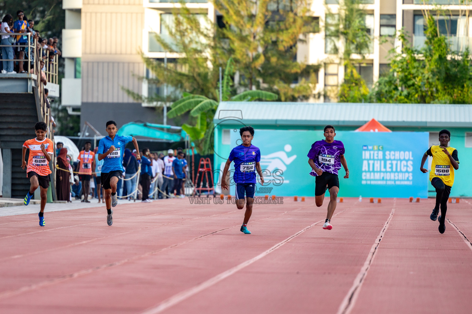 Day 1 of MWSC Interschool Athletics Championships 2024 held in Hulhumale Running Track, Hulhumale, Maldives on Saturday, 9th November 2024. 
Photos by: Hassan Simah / Images.mv