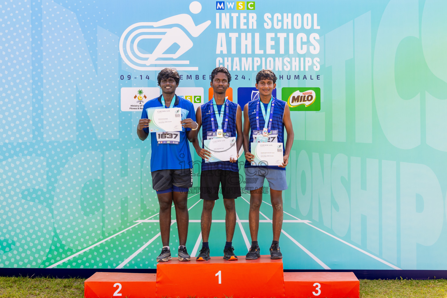 Day 6 of MWSC Interschool Athletics Championships 2024 held in Hulhumale Running Track, Hulhumale, Maldives on Thursday, 14th November 2024. Photos by: Ismail Thoriq / Images.mv