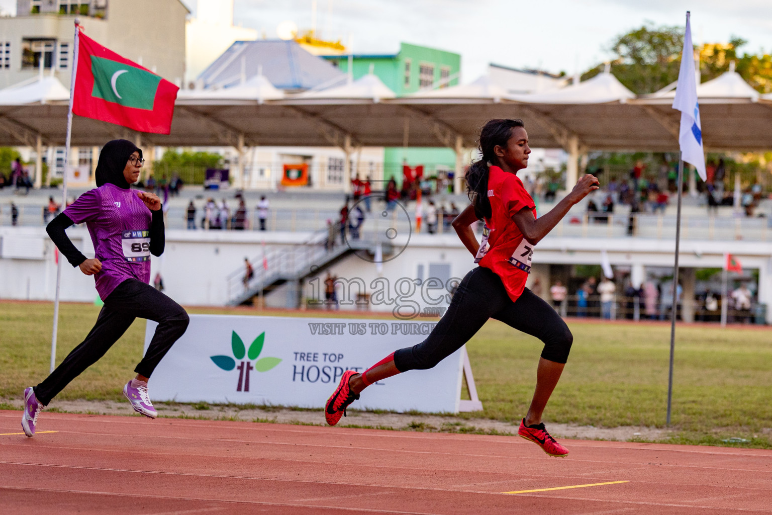 Day 1 of MWSC Interschool Athletics Championships 2024 held in Hulhumale Running Track, Hulhumale, Maldives on Saturday, 9th November 2024. 
Photos by: Hassan Simah / Images.mv