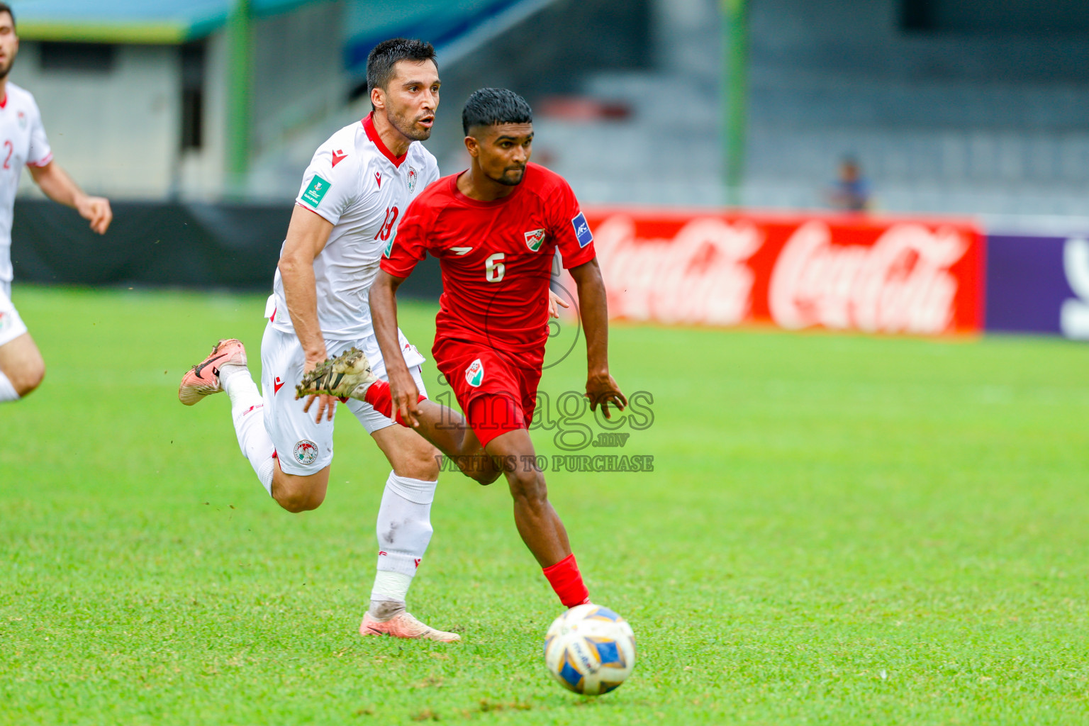 Maldives vs Tajikistan in the AFC Asian Cup Saudi Arabia 2027 Qualifier was played in Male' Maldives on Tuesday, 14th October 2025. 
Photos: Raaif Yoosuf / images.mv