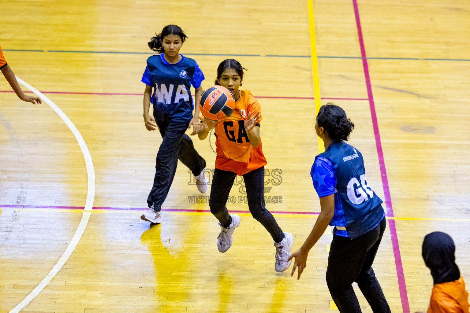 Day 1 of 25th Milo Inter-School Netball Tournament was held in Social Center at Male', Maldives on Thursday, 8th August 2024. Photos: Nausham Waheed / images.mv