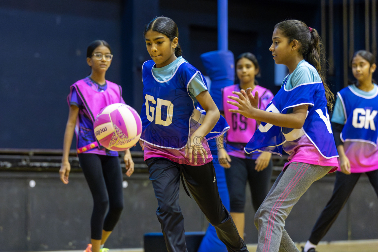 Netkids vs N sports Academy in Day 3 of 3rd Netball Junior Championship, held at Social Center on Wednesday 22nd January 2025 . Photos: Shuu Abdul Sattar / images.mv