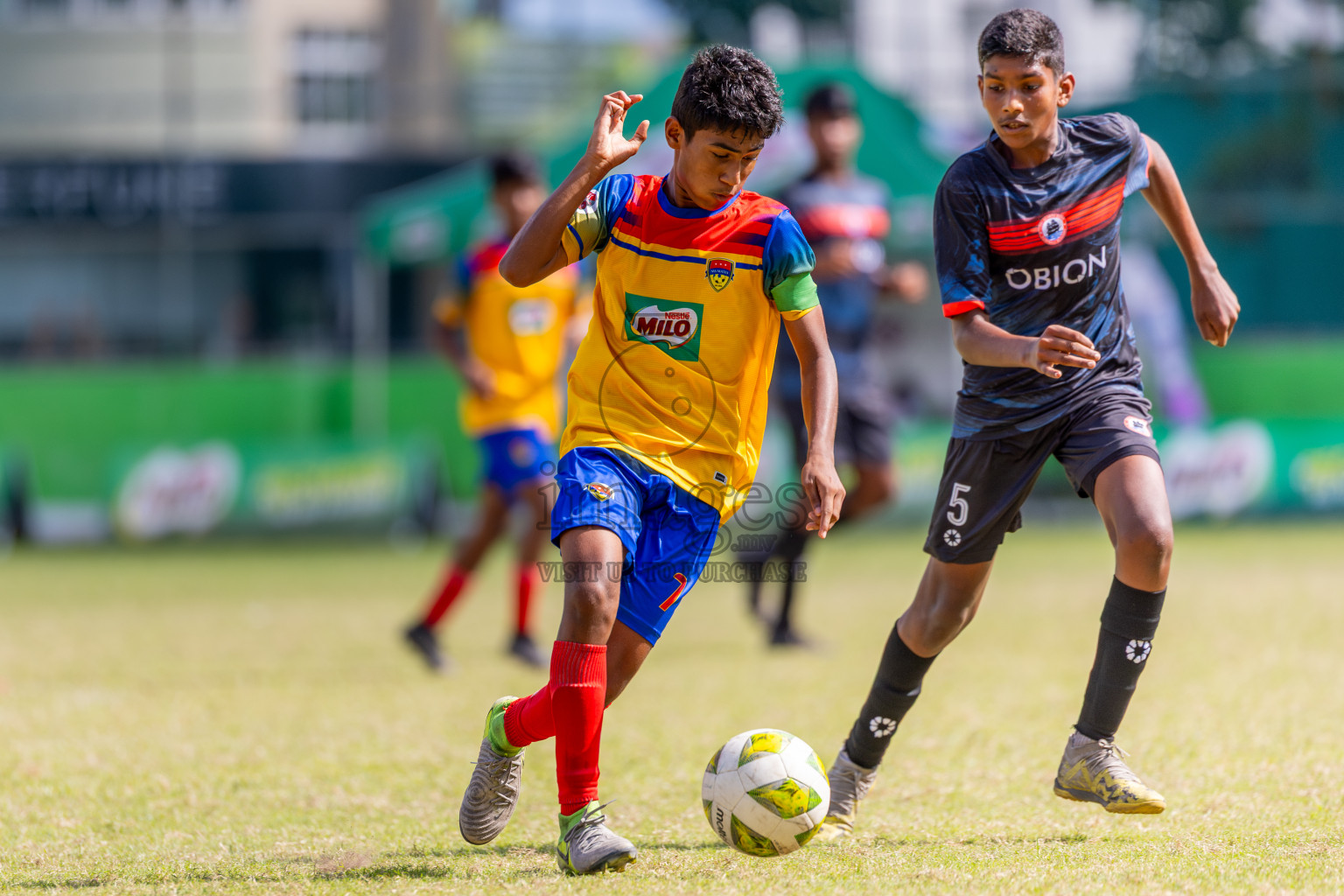 Day 4 of MILO Academy Championship 2025 (U14) was held on Sunday, 2nd November 2025 at Henveiru Football Grounds, Male', Maldives . 
Photos: Ismail Thoriq / images.mv