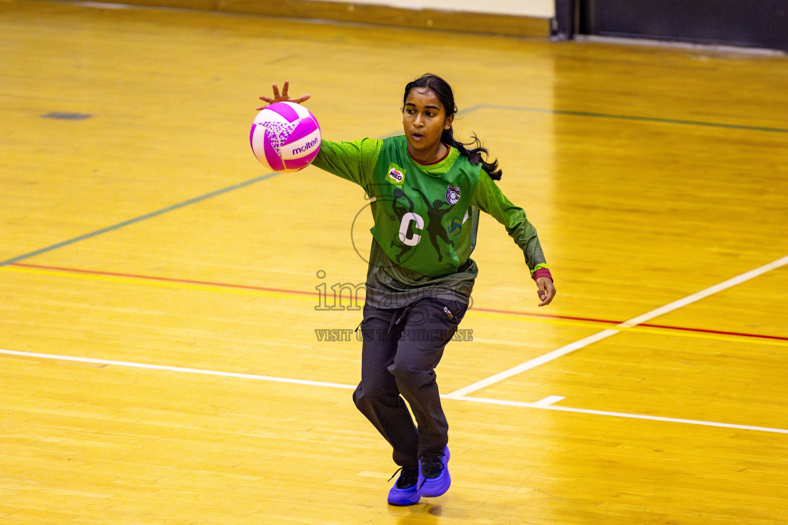 N Sports Acamdemy A vs Fiontti Sports Club in Day 3 of 3rd Netball Junior Championship, held at Social Center on Tuesday, 21st January 2025 . Photos: Nausham Waheed / images.mv