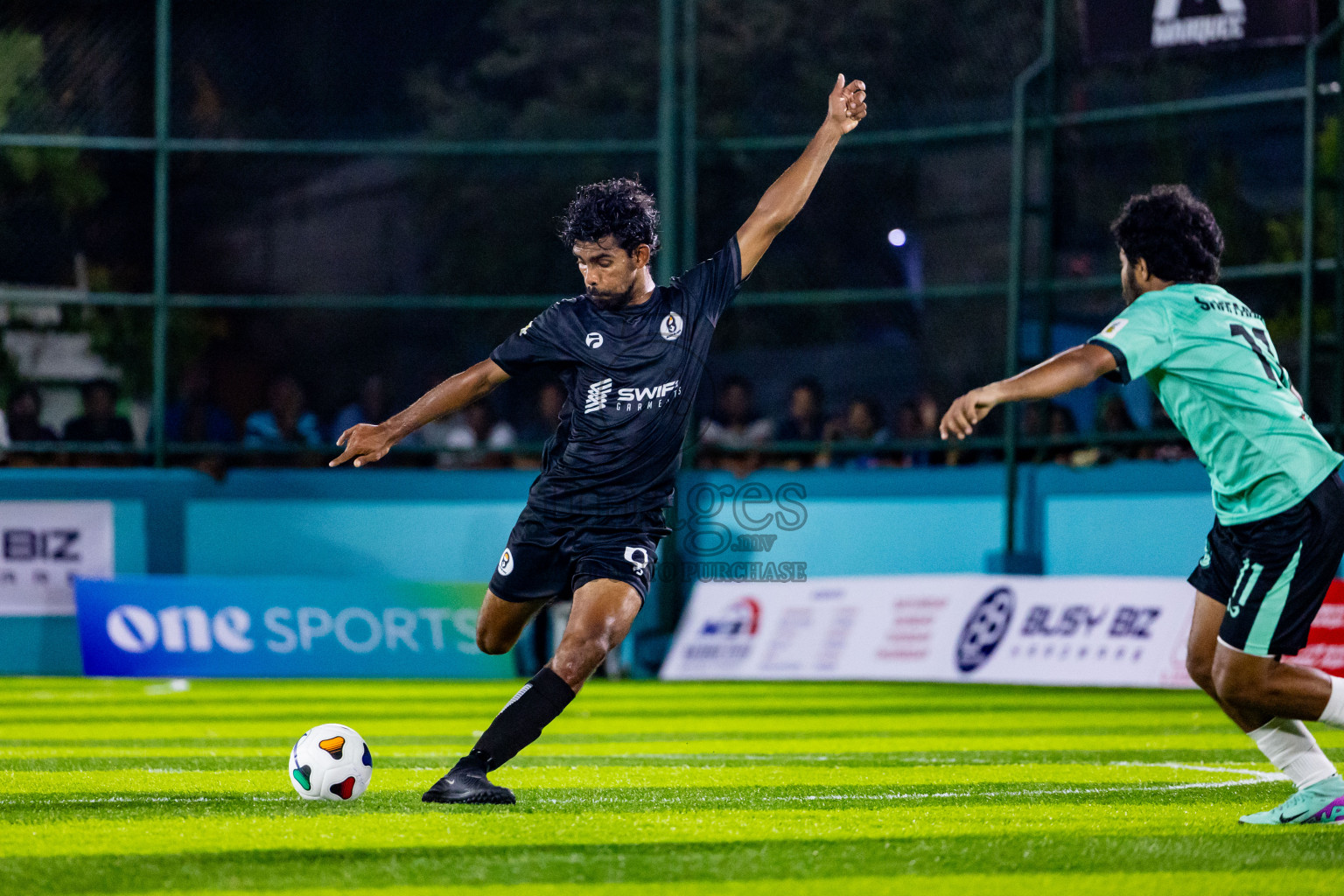 Much Black vs Naalaafushi YC in Day 1 of Laamehi Dhiggaru Ekuveri Futsal Challenge 2024 was held on Friday, 26th July 2024, at Dhiggaru Futsal Ground, Dhiggaru, Maldives Photos: Nausham Waheed / images.mv