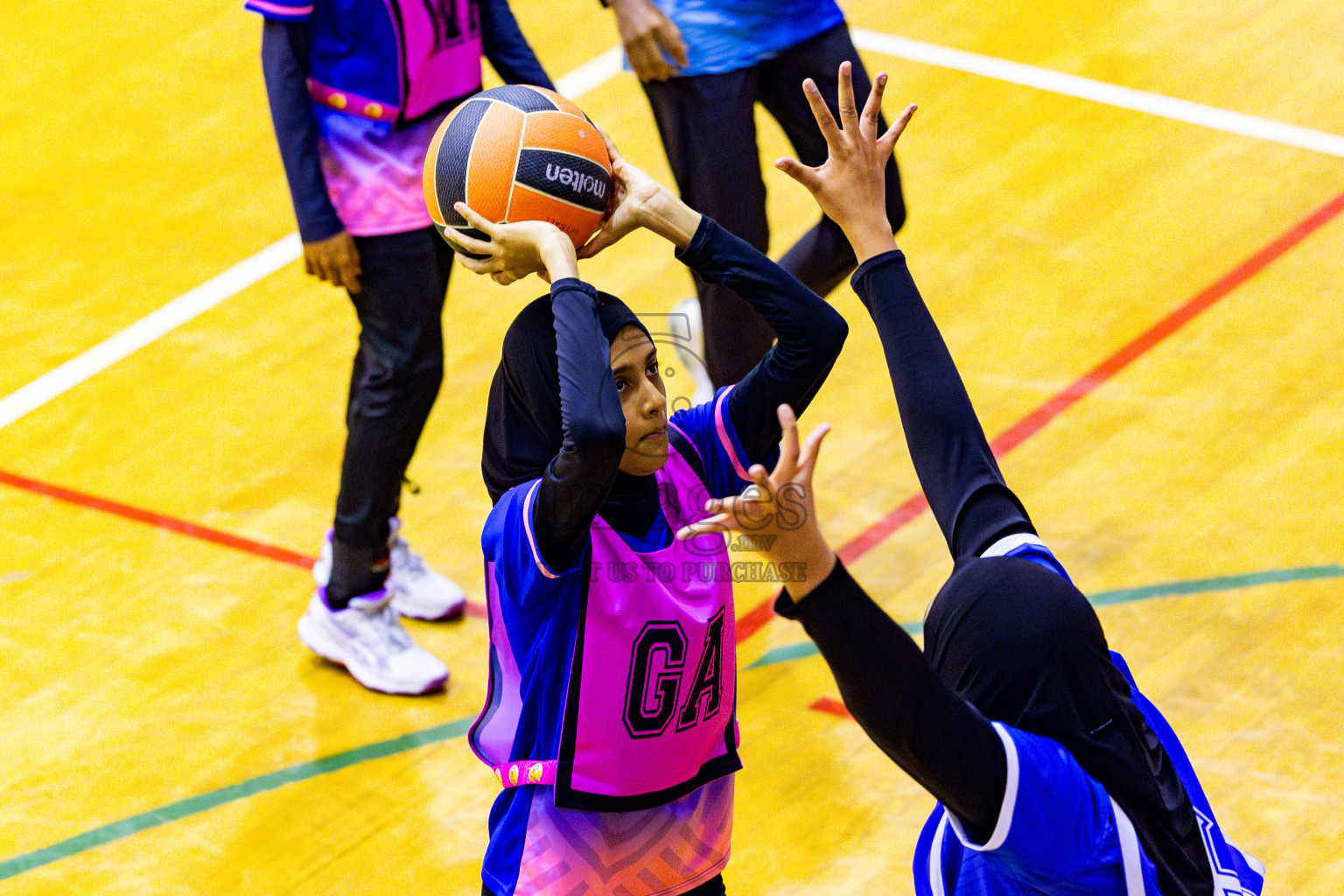 Kulhudhuffushi Youth & Recreation Club vs Sports Club Shining Star in Day 4 of 21st National Netball Tournament was held in Social Canter at Male', Maldives on Sunday, 19th May 2024. Photos: Nausham Waheed / images.mv