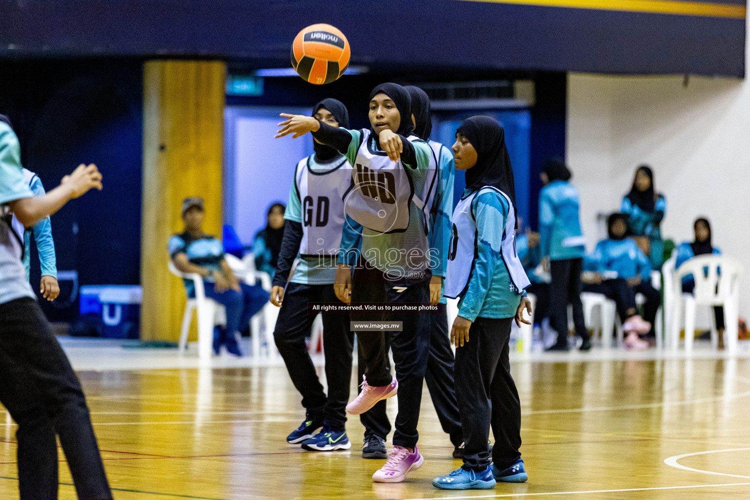 Day 9 of 24th Interschool Netball Tournament 2023 was held in Social Center, Male', Maldives on 4th November 2023. Photos: Hassan Simah / images.mv