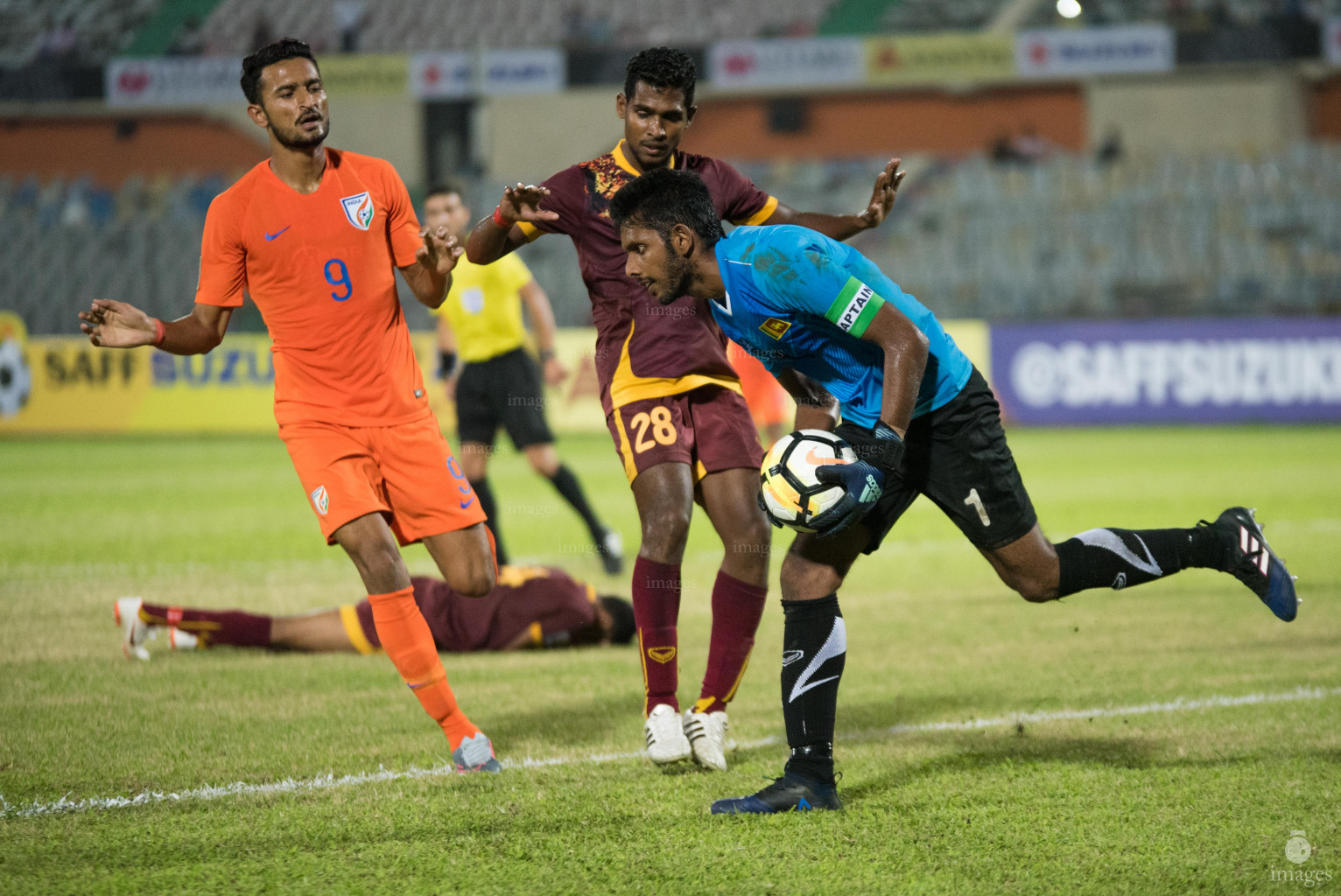 India vs Sri Lanka in SAFF Suzuki Cup 2018 in Dhaka, Bangladesh, Wednesday, September 05, 2018. (Images.mv Photo/Ismail Thoriq).