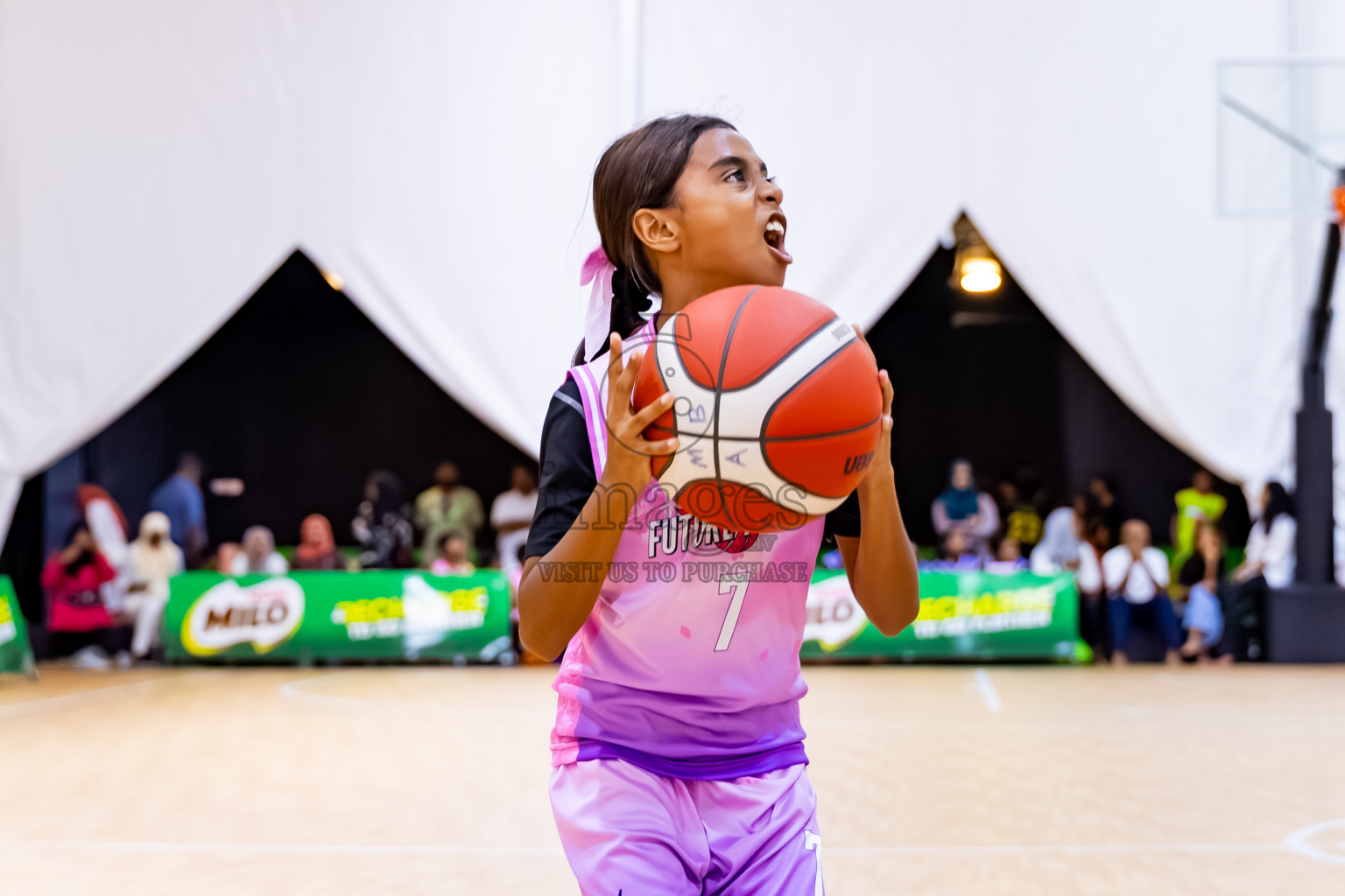 Day 3 of Milo 5 x 5 Junior Challenge 2025 - Basketball tournament held in Basketball Training Center, Male', Maldives on Saturday, 11th October 2025. Photos by: Nausham Waheed, Hassan Simah / Images.mv