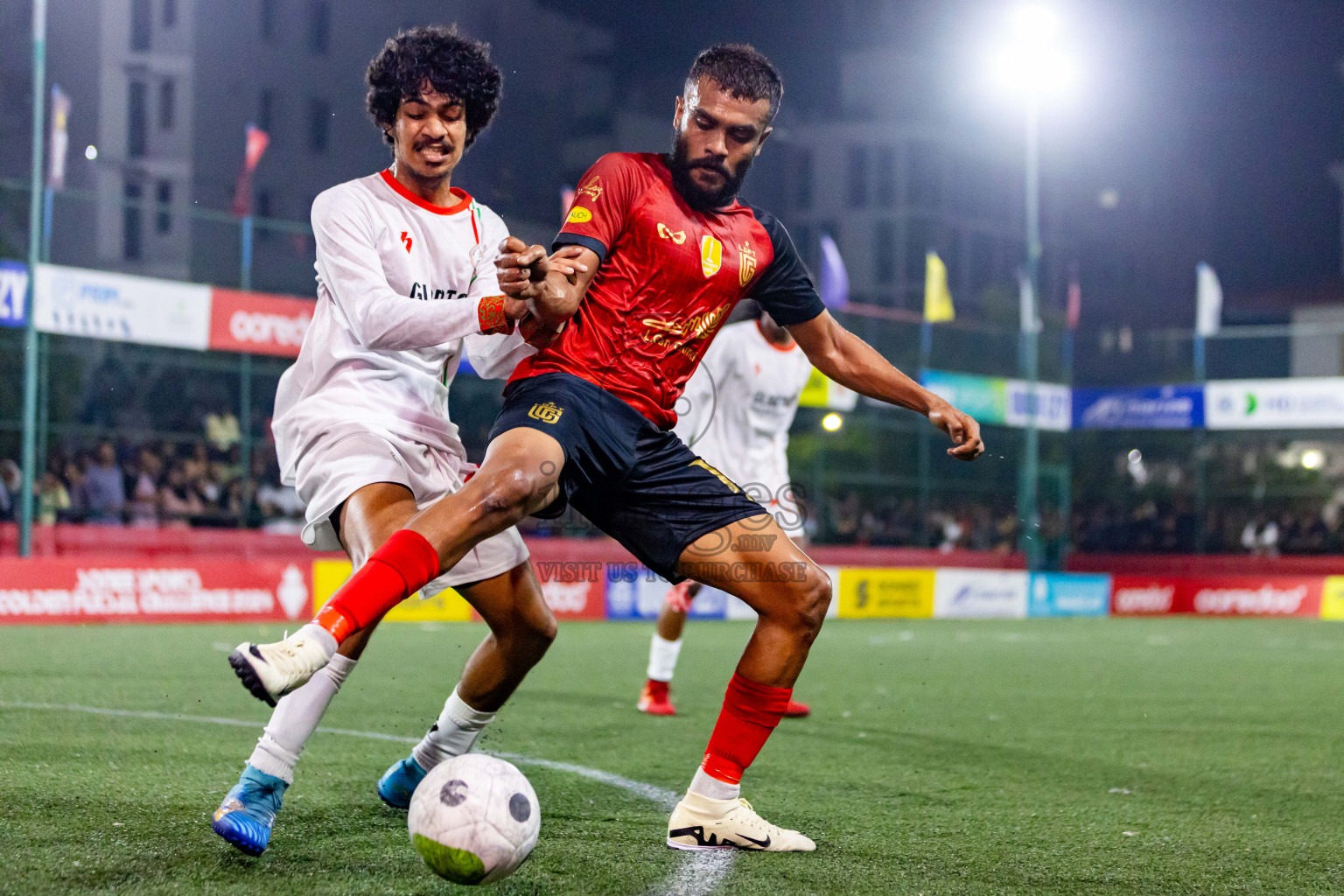 L Gan vs L Isdhoo in Day 28 of Golden Futsal Challenge 2024 was held on Sunday , 11th February 2024 in Hulhumale', Maldives Photos: Nausham Waheed / images.mv