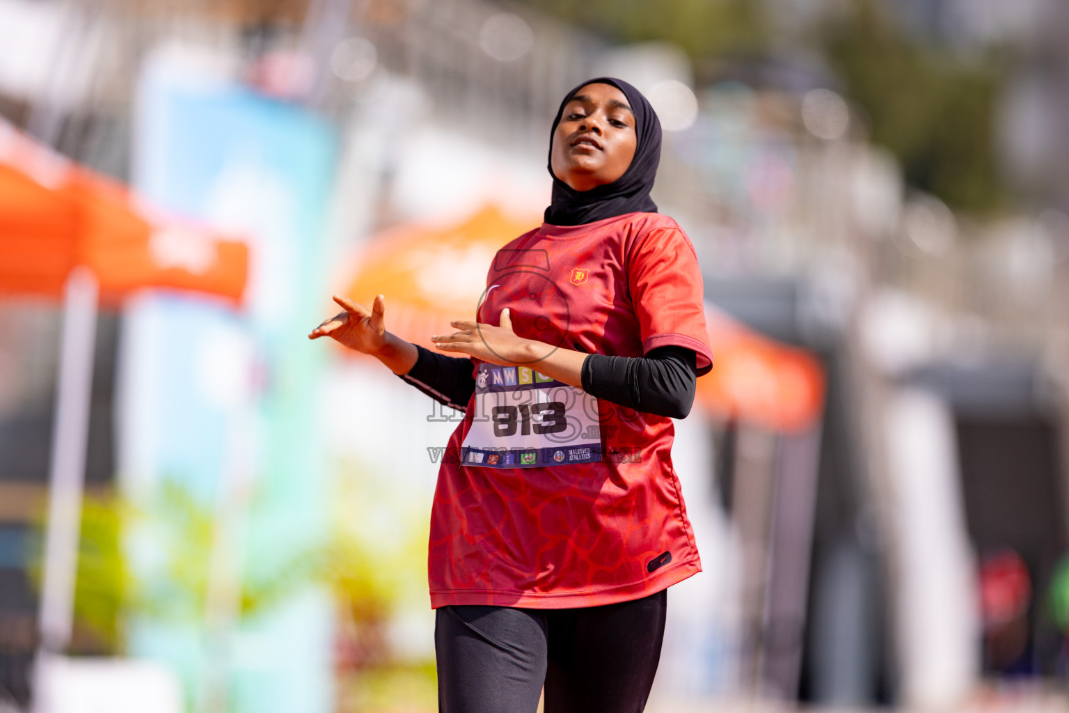 Day 3 of MWSC Interschool Athletics Championships 2024 held in Hulhumale Running Track, Hulhumale, Maldives on Monday, 11th November 2024. 
Photos by: Hassan Simah / Images.mv