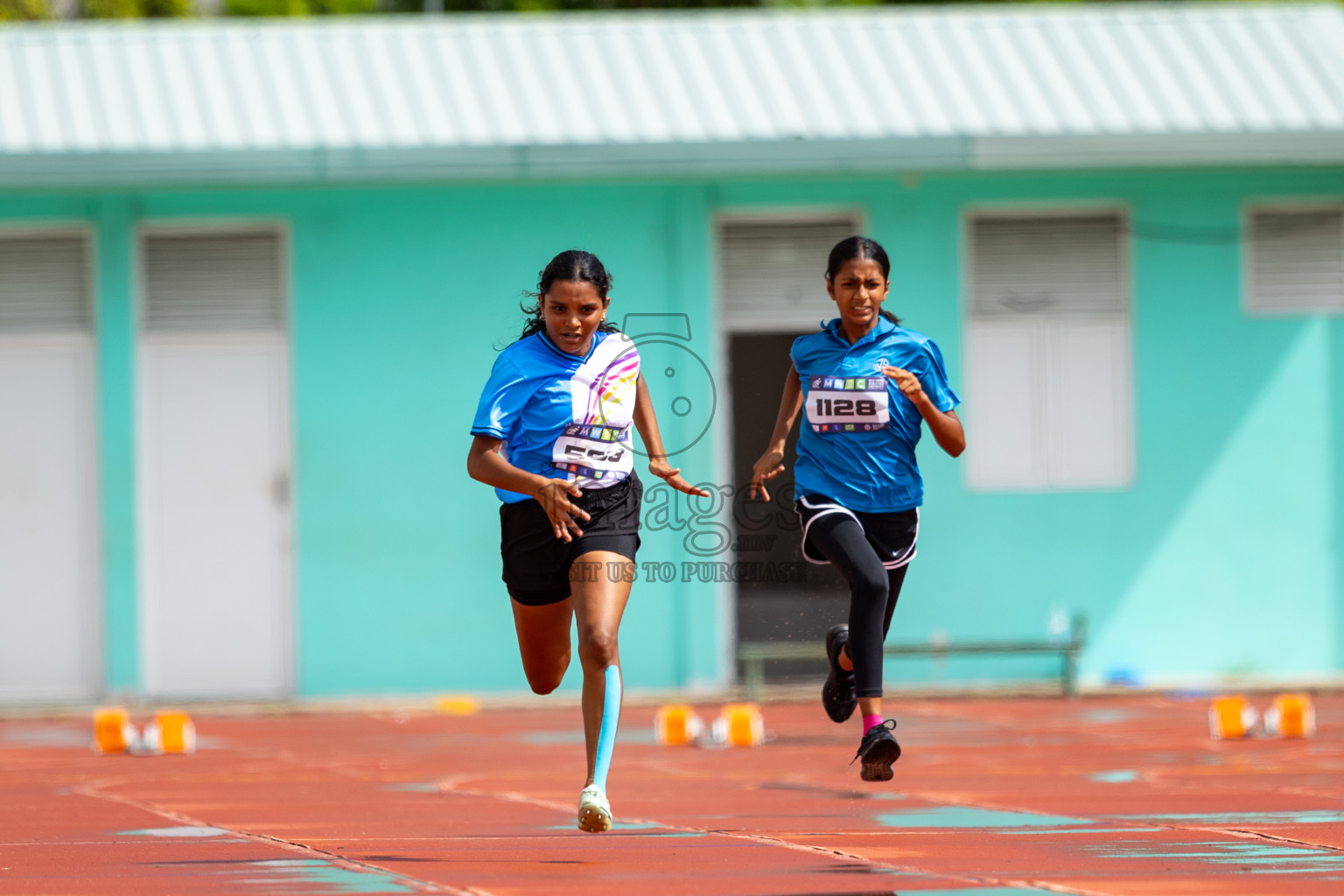 Day 1 of MWSC Interschool Athletics Championships 2024 held in Hulhumale Running Track, Hulhumale, Maldives on Saturday, 9th November 2024. 
Photos by: Ismail Thoriq / images.mv