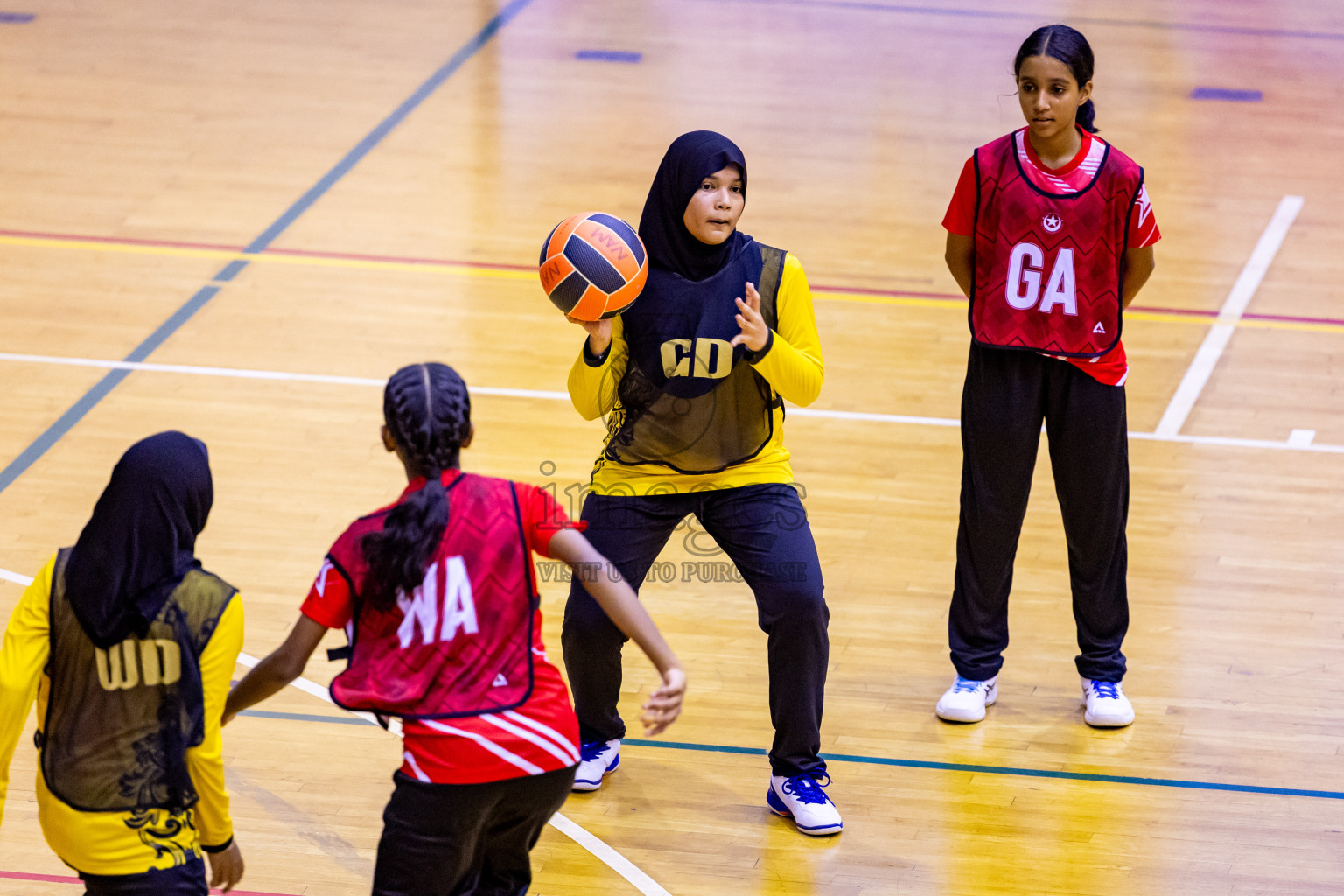 Day 12 of 25th Inter-School Netball Tournament was held in Social Center at Male', Maldives on Thursday, 22nd August 2024. Photos: Nausham Waheed / images.mv