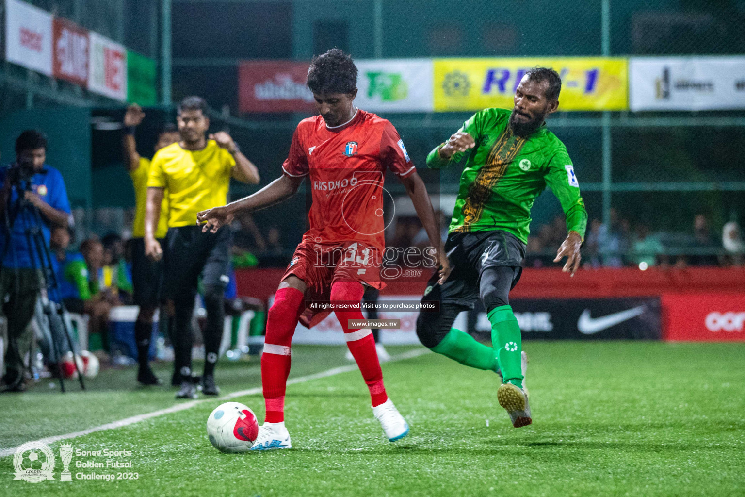 AA. Rasdhoo vs AA. Feridhoo in Day 4 of Golden Futsal Challenge 2023 on 08 February 2023 in Hulhumale, Male, Maldives