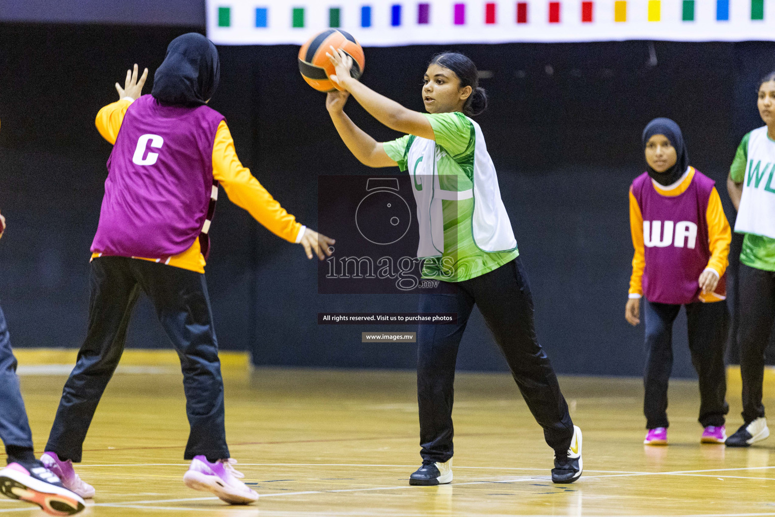 Day3 of 24th Interschool Netball Tournament 2023 was held in Social Center, Male', Maldives on 29th October 2023. Photos: Nausham Waheed, Mohamed Mahfooz Moosa / images.mv