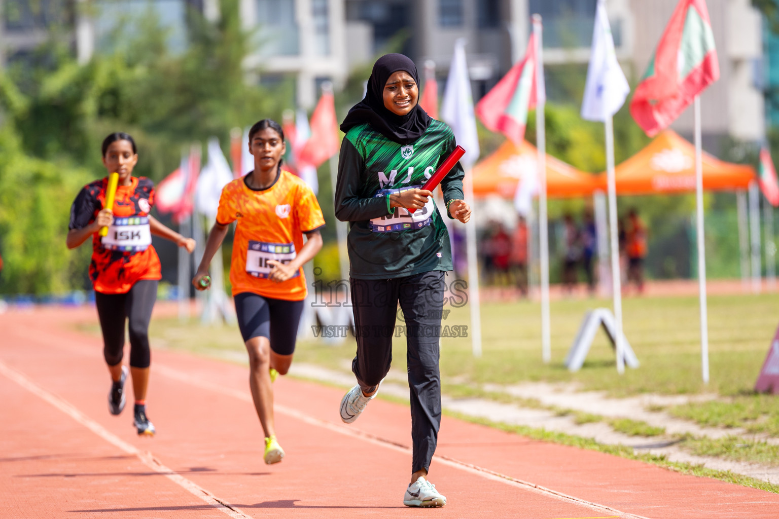 Day 6 of MWSC Interschool Athletics Championships 2024 held in Hulhumale Running Track, Hulhumale, Maldives on Thursday, 14th November 2024. Photos by: Ismail Thoriq / Images.mv