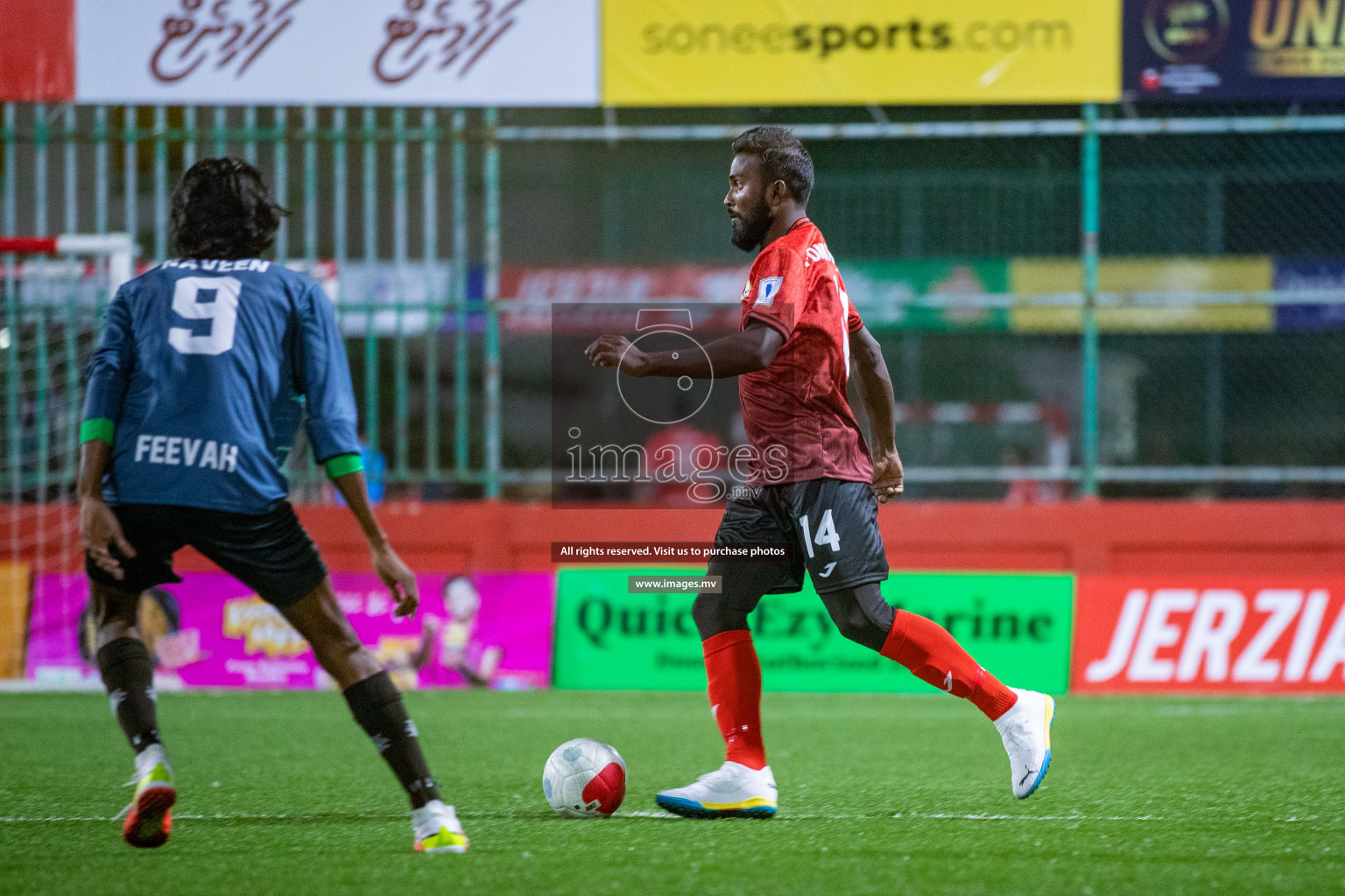 Sh. Foakaidhoo vs Sh. Feevah in Day 2 of Golden Futsal Challenge 2023 on 06 February 2023 in Hulhumale, Male, Maldives