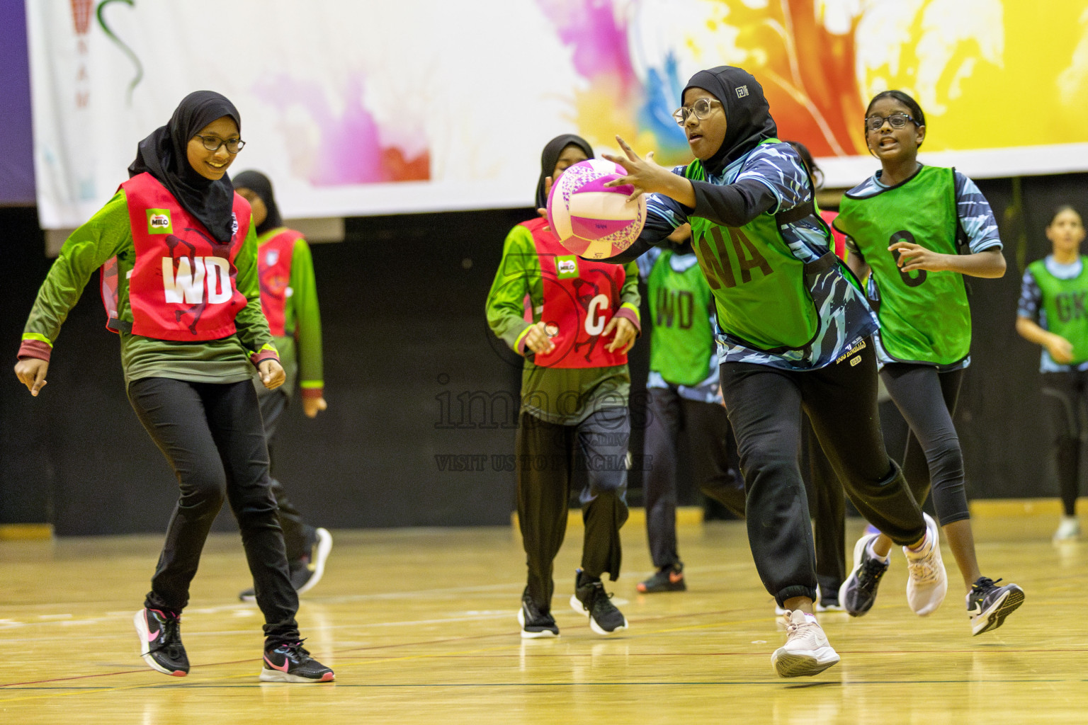FIONTI A Team vs High flyers in Day 2 of 3rd Junior Championship - Netball association of Maldives, held at Social Center on Monday 20th January 2025 . Photos by Shuu Abdul Sattar