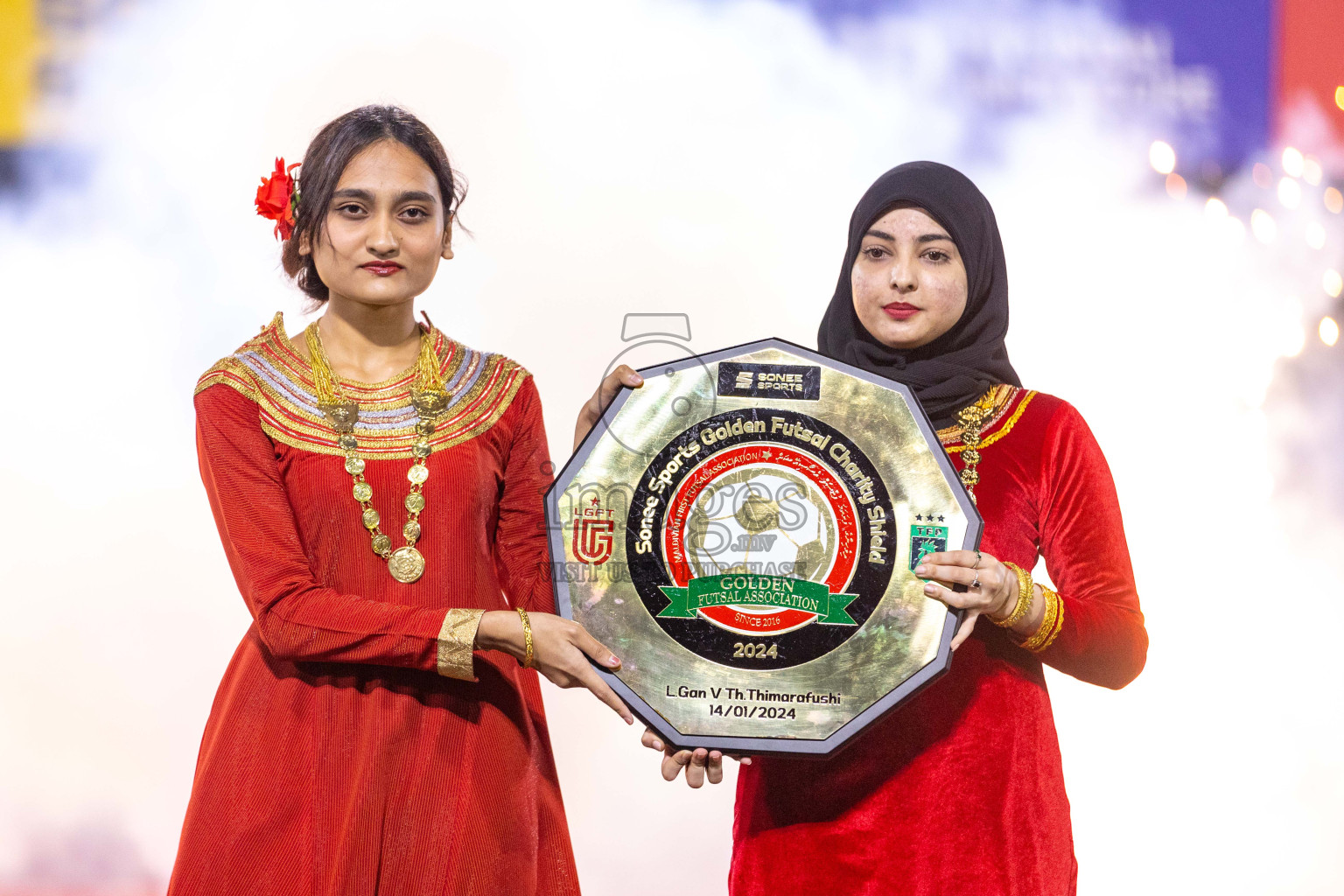 Opening of Golden Futsal Challenge 2024 with Charity Shield Match between L.Gan vs Th. Thimarafushi was held on Sunday, 14th January 2024, in Hulhumale', Maldives Photos: Ismail Thoriq / images.mv