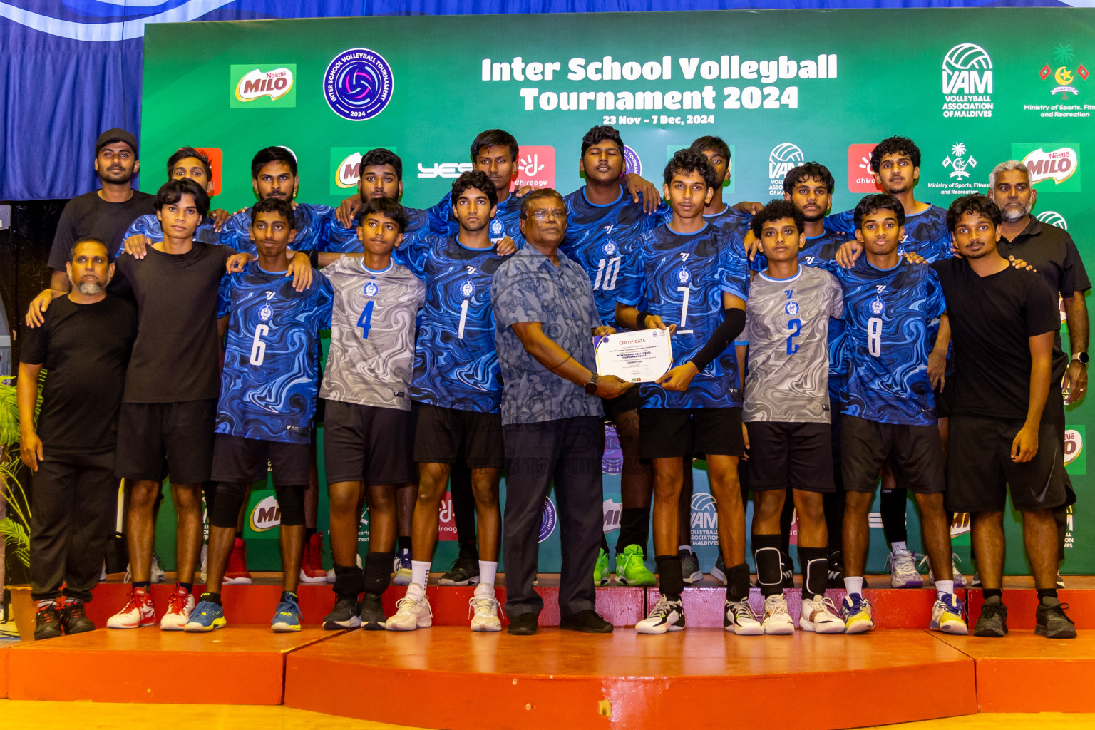 Finals of Interschool Volleyball Tournament 2024 was held in Social Center at Male', Maldives on Friday, 6th December 2024. Photos: Nausham Waheed / images.mv