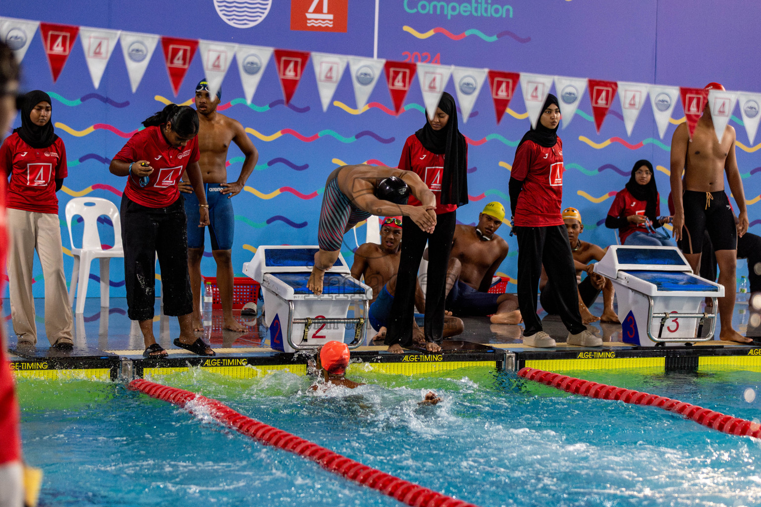 Day 3 of National Swimming Competition 2024 held in Hulhumale', Maldives on Sunday, 15th December 2024. Photos: Hassan Simah / images.mv