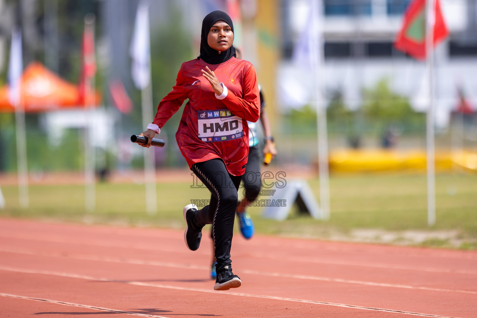 Day 5 of MWSC Interschool Athletics Championships 2024 held in Hulhumale Running Track, Hulhumale, Maldives on Wednesday, 13th November 2024. Photos by: Raif Yoosuf / Images.mv