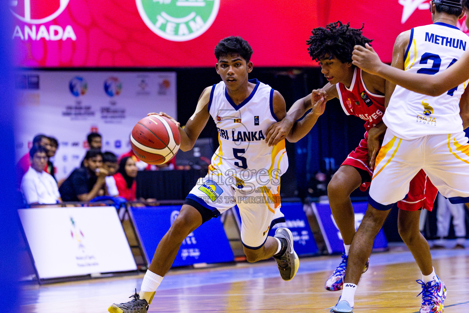 Maldives vs SriLanka in Day 1 of Under 16 Asian Cup SABA Qualifiers 2025 was held in Social Center, Male', Maldives on 12th June 2025. Photos: Nausham Waheed / images.mv