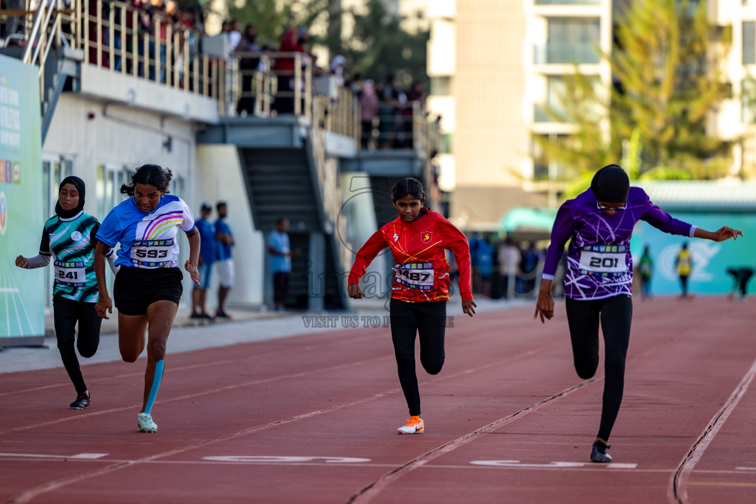 Day 1 of MWSC Interschool Athletics Championships 2024 held in Hulhumale Running Track, Hulhumale, Maldives on Saturday, 9th November 2024. 
Photos by: Hassan Simah / Images.mv