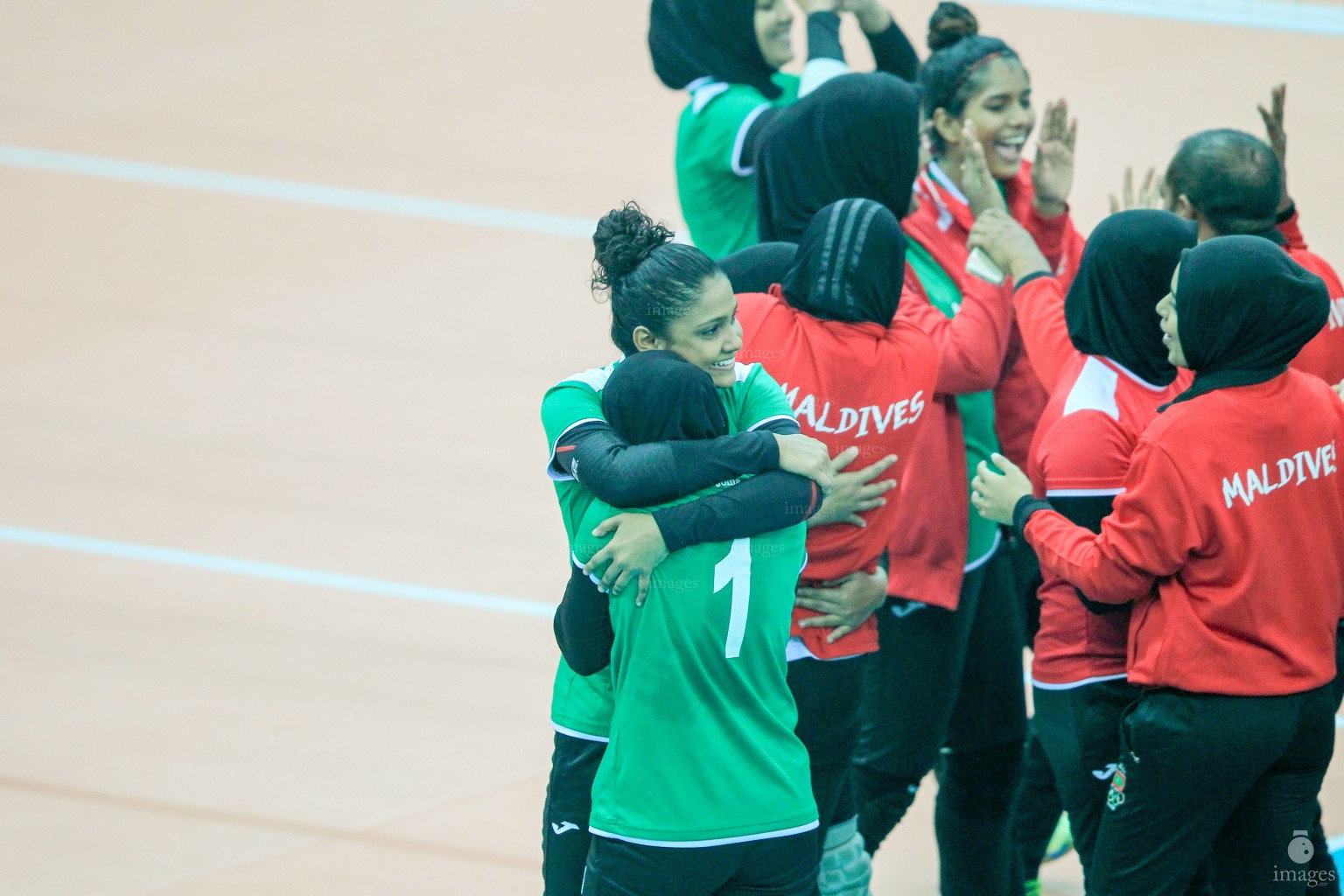 Maldives Volleyball women's team played against Pakistan in group stage matches of South Asian Games in Guwahati, India, Saturday, February. 06, 2016.   (Images.mv Photo/ Hussain Sinan).