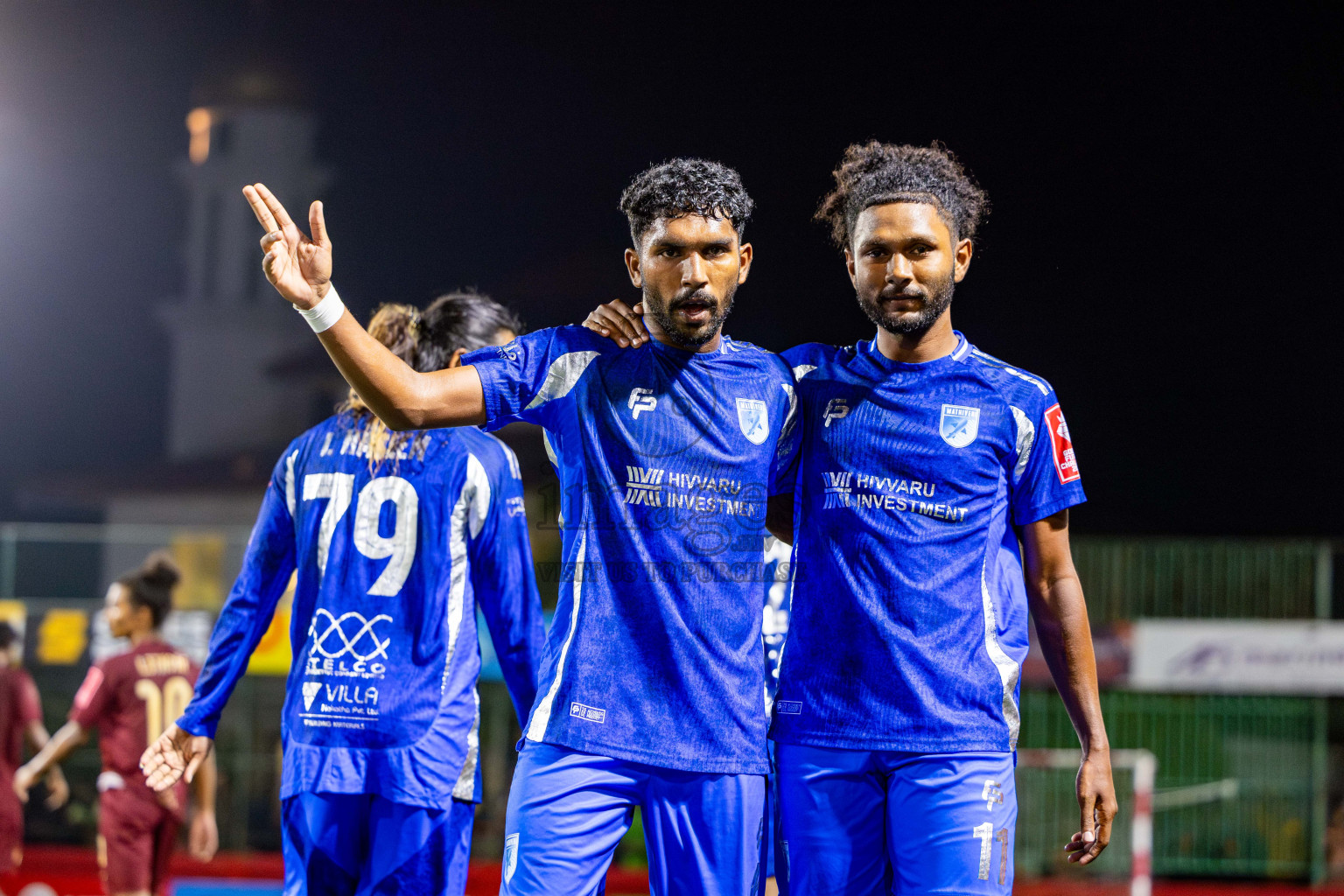 V Keyodhoo vs AA Mathiveri in zone round on Day 32 of Golden Futsal Challenge 2025 was held on Wednesday , 5th February 2025, in Hulhumale', Maldives. Photos: Nausham Waheed / images.mv