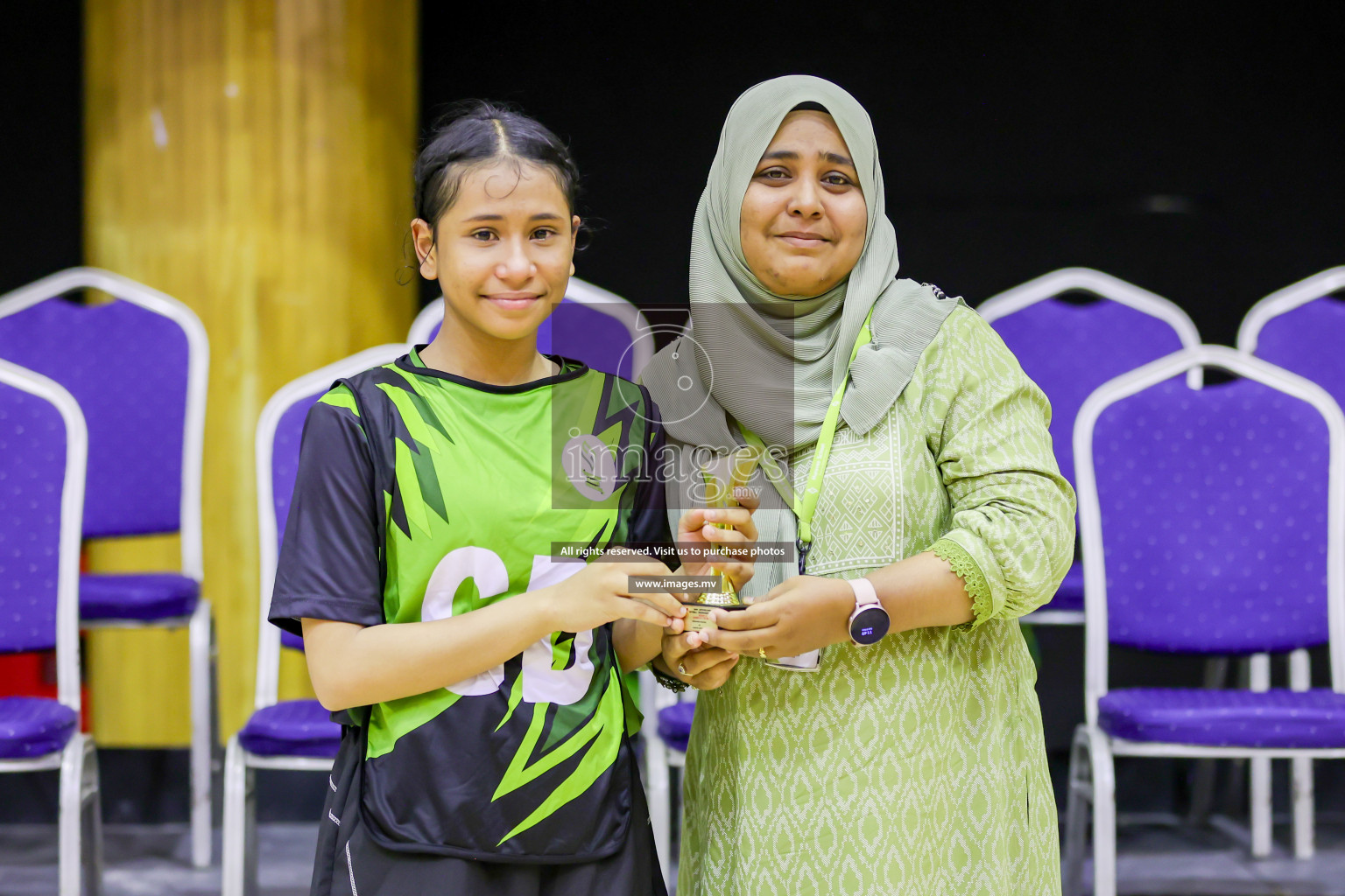 Day 9 of 24th Interschool Netball Tournament 2023 was held in Social Center, Male', Maldives on 4th November 2023. Photos: Hassan Simah / images.mv