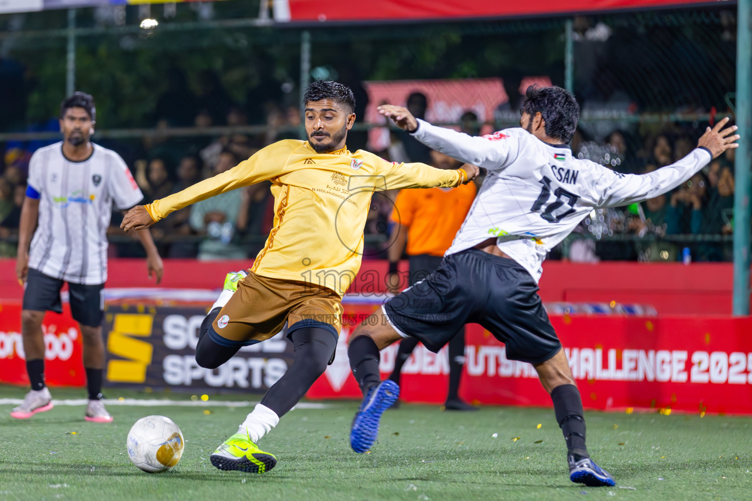 N Holhudhoo vs N Miladhoo in Noonu Atoll Final in Day 24 of Golden Futsal Challenge 2025 was held on Tuesday , 28th January 2025, in Hulhumale', Maldives. Photos: Ismail Thoriq / images.mv