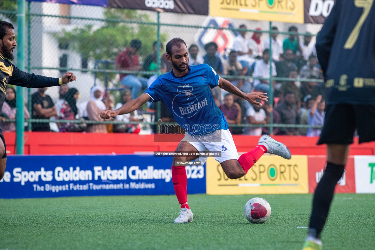 SH. Bilehfahi vs SH. Milandhoo in Day 7 of Golden Futsal Challenge 2023 on 11 February 2023 in Hulhumale, Male, Maldives