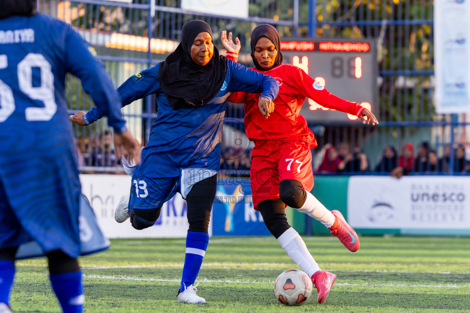 Eydhafushi vs Hithaadhoo in Day 5 of Better in Baa Futsal Fiesta 2025 Woman's division held in B. Eydhafushi, Maldives on Sunday, 9th November 2025. Photos: Nausham Waheed / images.mv