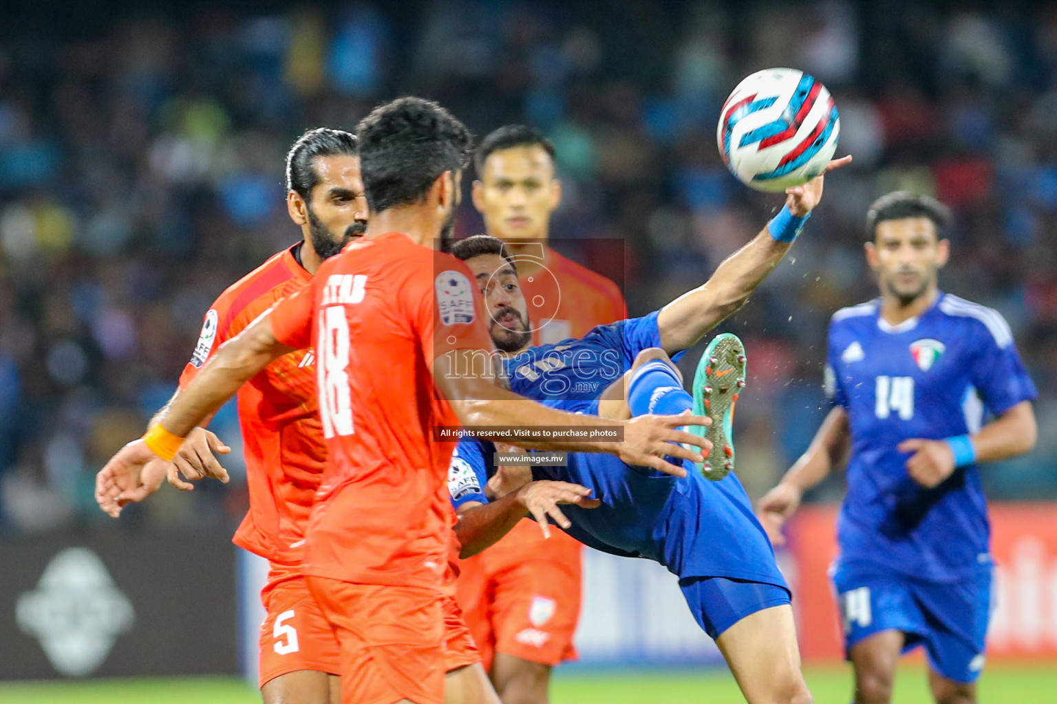 Kuwait vs India in the Final of SAFF Championship 2023 held in Sree Kanteerava Stadium, Bengaluru, India, on Tuesday, 4th July 2023. Photos: Hassan Simah / images.mv