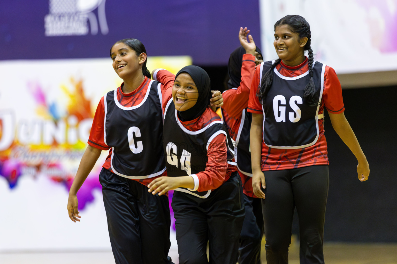 Fionti A team vs AIS Netball Academy in Day 3 of 3rd Netball Junior Championship, held at Social Center on Wednesday 22nd January 2025 . Photos: Shuu Abdul Sattar / images.mv
