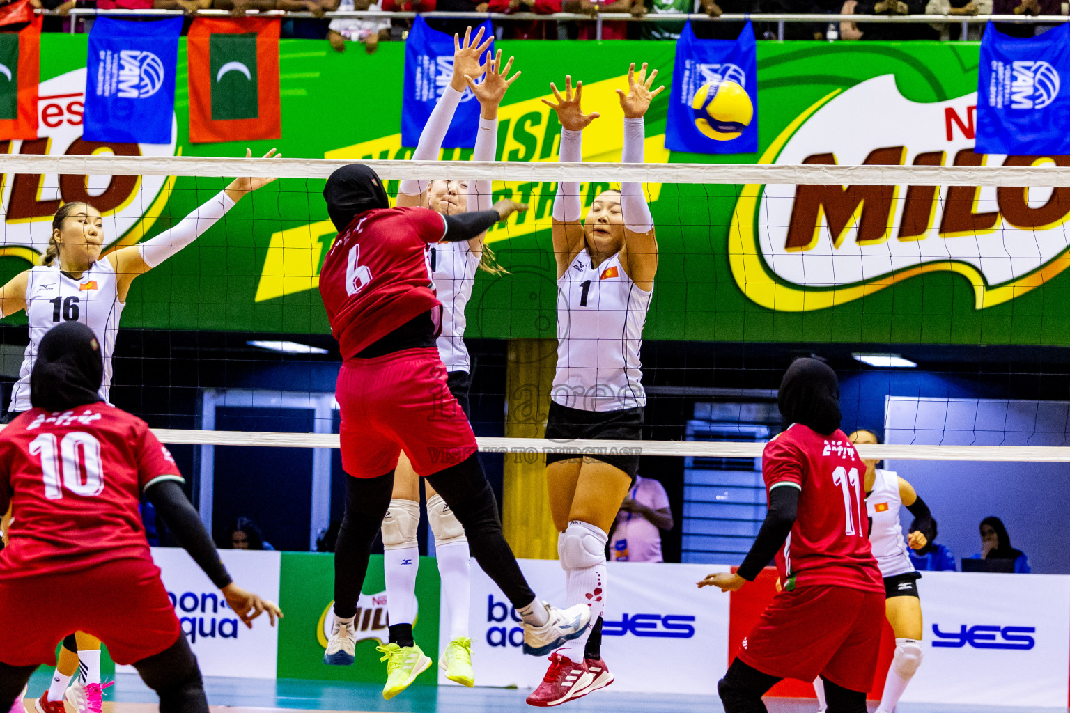 Final of CAVA Woman's Volleyball Challenge Cup 2024 was held in Social Center, Male', Maldives on Wednesday, 11th September 2024. Photos: Nausham Waheed / images.mv