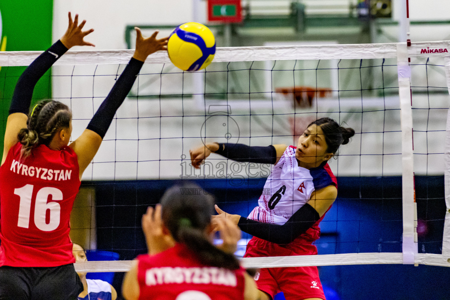 Nepal vs Kyrgyzstan in Day 2 of CAVA U20 Woman's Volleyball Championship 2024 was held in Social Center, Male', Maldives on 19th July 2024. Photos: Nausham Waheed / images.mv