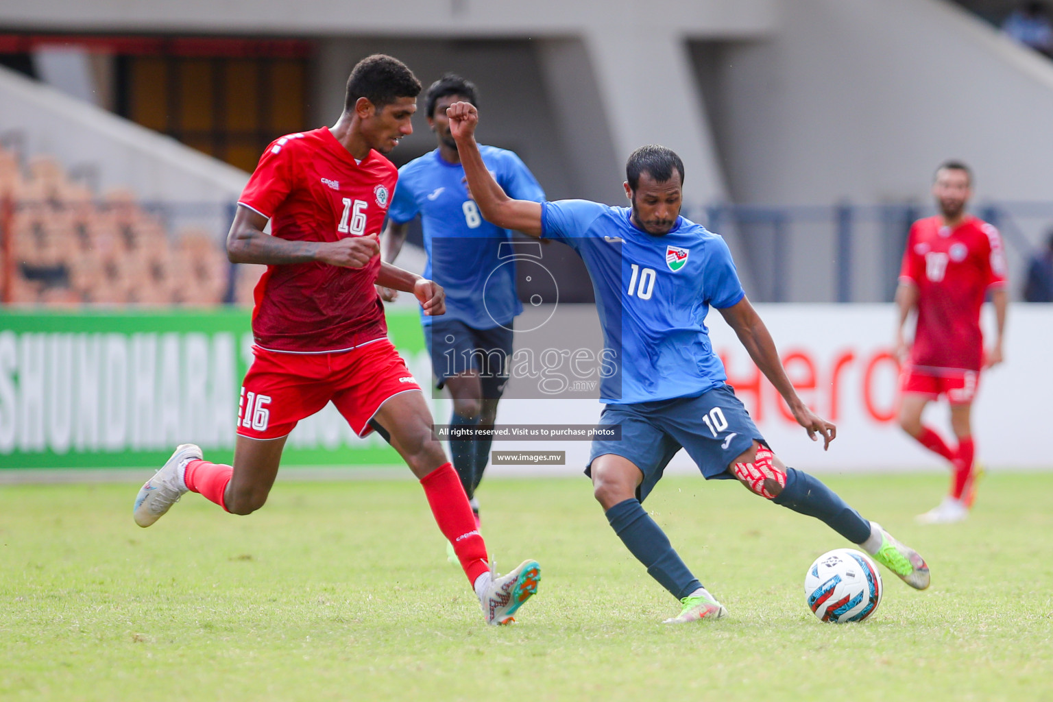 Lebanon vs Maldives in SAFF Championship 2023 held in Sree Kanteerava Stadium, Bengaluru, India, on Tuesday, 28th June 2023. Photos: Nausham Waheed, Hassan Simah / images.mv