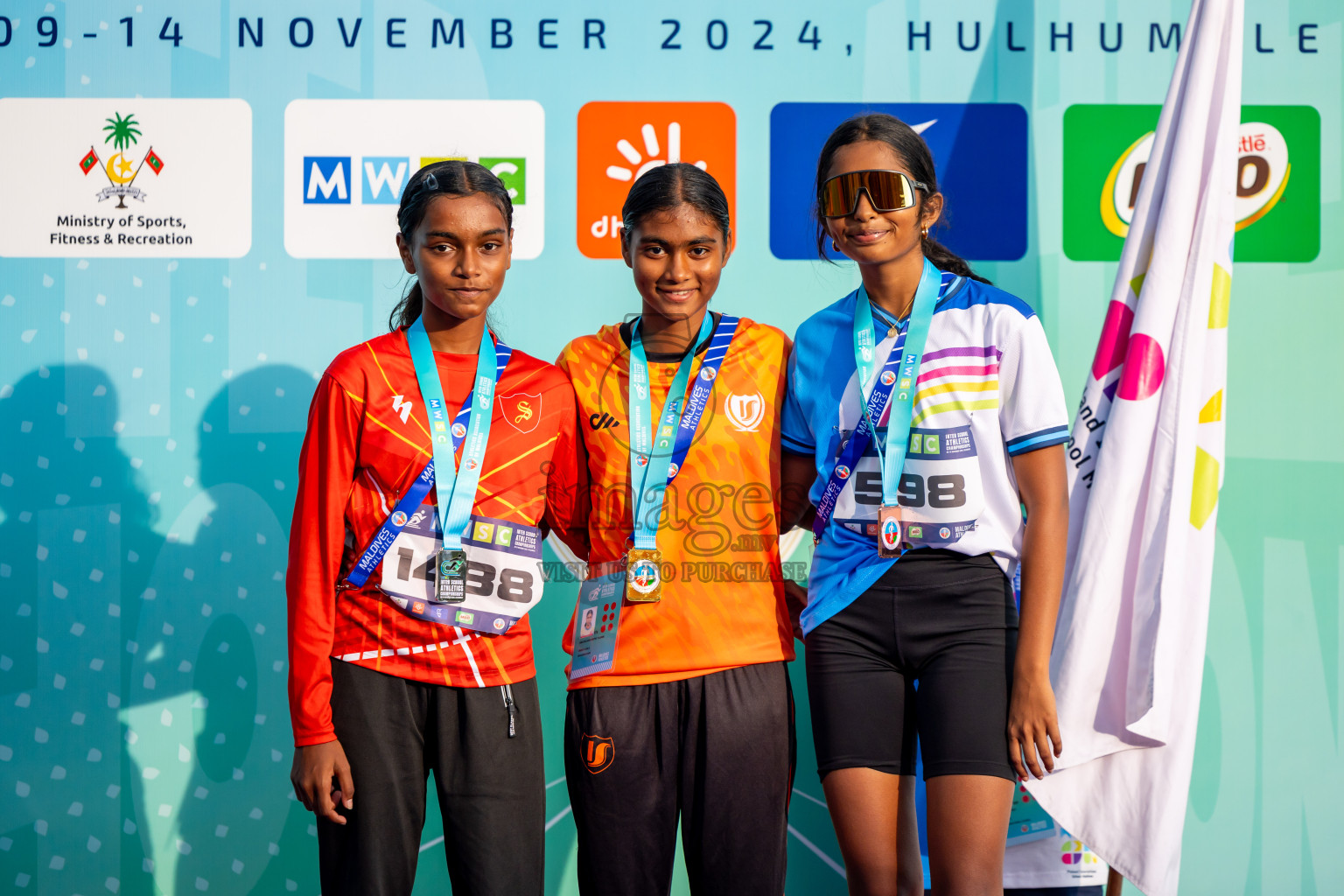 Day 6 of MWSC Interschool Athletics Championships 2024 held in Hulhumale Running Track, Hulhumale, Maldives on Thursday, 14th November 2024. Photos by: Nausham Waheed / Images.mv