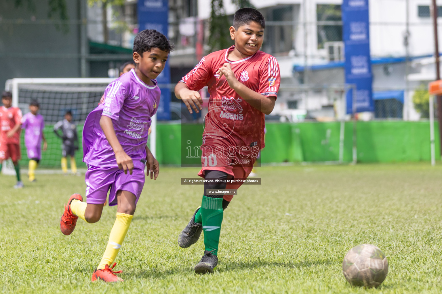 Day 2 of Nestle kids football fiesta, held in Henveyru Football Stadium, Male', Maldives on Thursday, 12th October 2023 Photos: Shuu Abdul Sattar / mages.mv