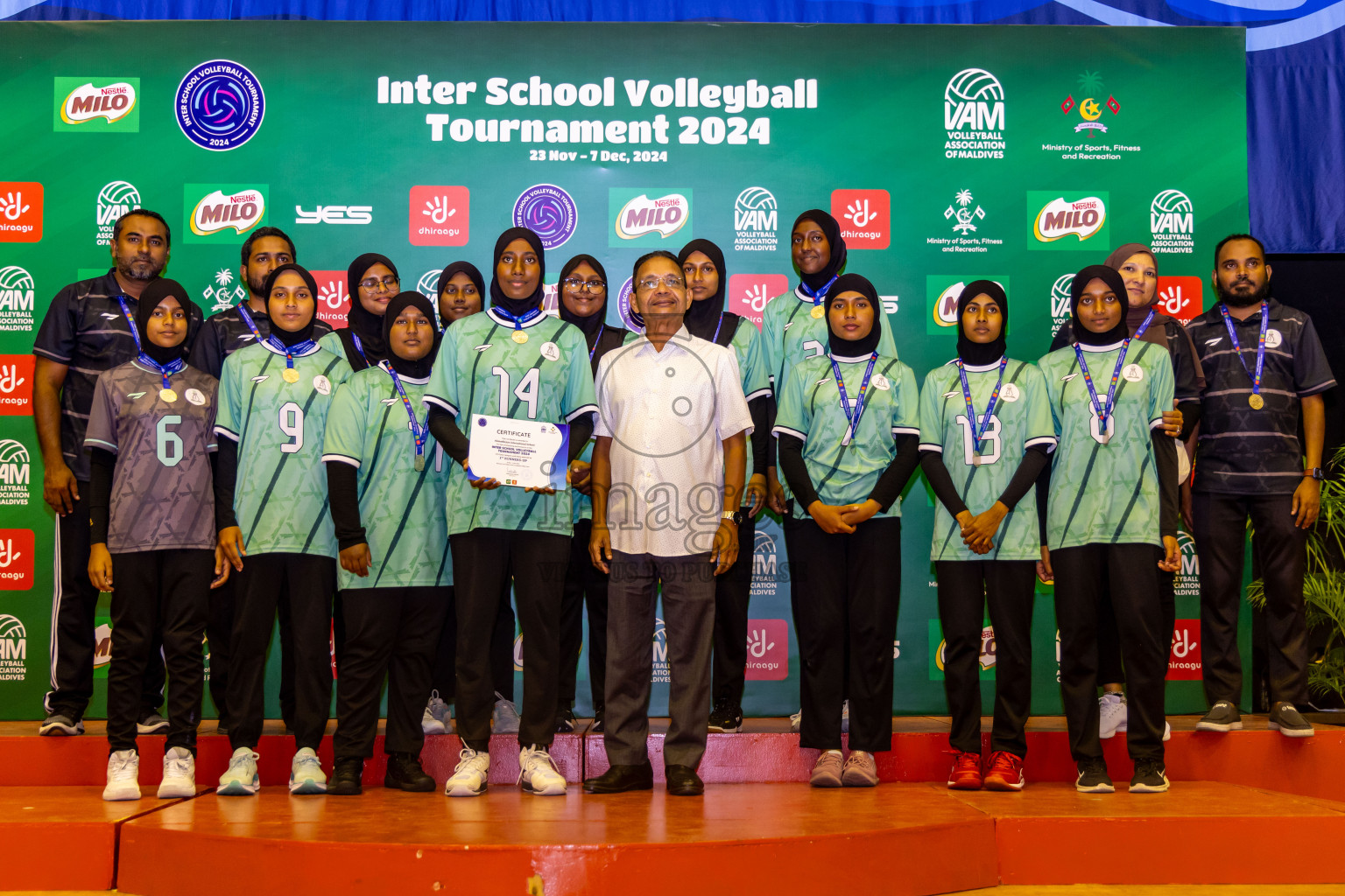 Finals of Interschool Volleyball Tournament 2024 was held in Social Center at Male', Maldives on Friday, 6th December 2024. Photos: Nausham Waheed / images.mv