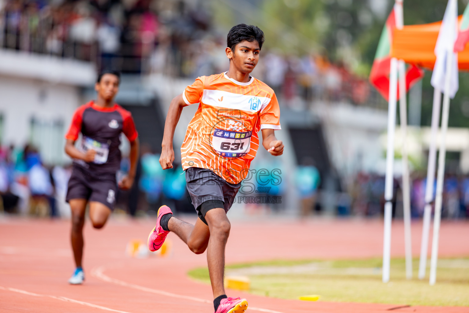 Day 6 of MWSC Interschool Athletics Championships 2024 held in Hulhumale Running Track, Hulhumale, Maldives on Thursday, 14th November 2024. Photos by: Nausham Waheed / Images.mv