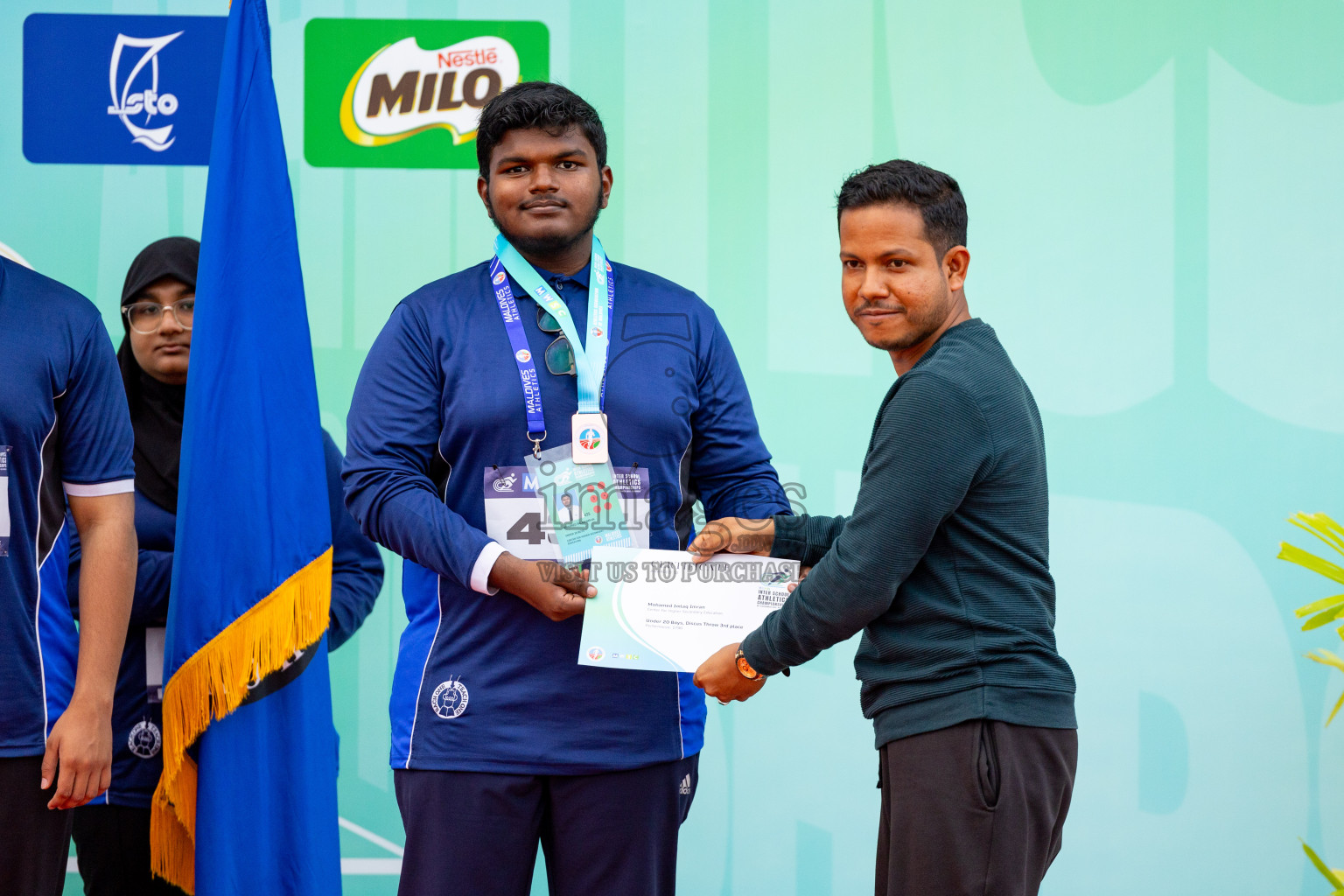 Day 2 of MWSC Interschool Athletics Championships 2024 held in Hulhumale Running Track, Hulhumale, Maldives on Sunday, 10th November 2024. 
Photos by: Hassan Simah / Images.mv