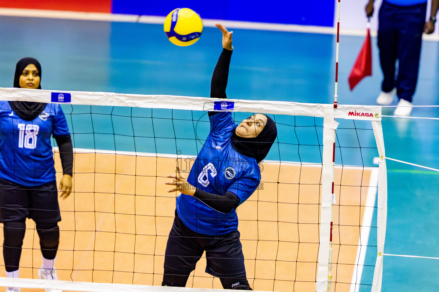 Asdhiqa Sports Club vs Flexor Sports Club in Day 5 of Women's Division of VAM Cup 2025 held in Male', Maldives on Sunday, 13th April 2025 at Social Center Indoor Hall Photos By: Nausham Waheed / images.mv