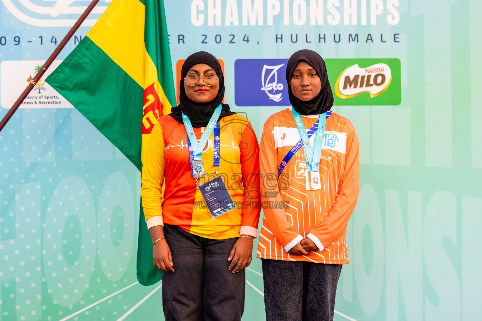 Day 6 of MWSC Interschool Athletics Championships 2024 held in Hulhumale Running Track, Hulhumale, Maldives on Thursday, 14th November 2024. Photos by: Nausham Waheed / Images.mv