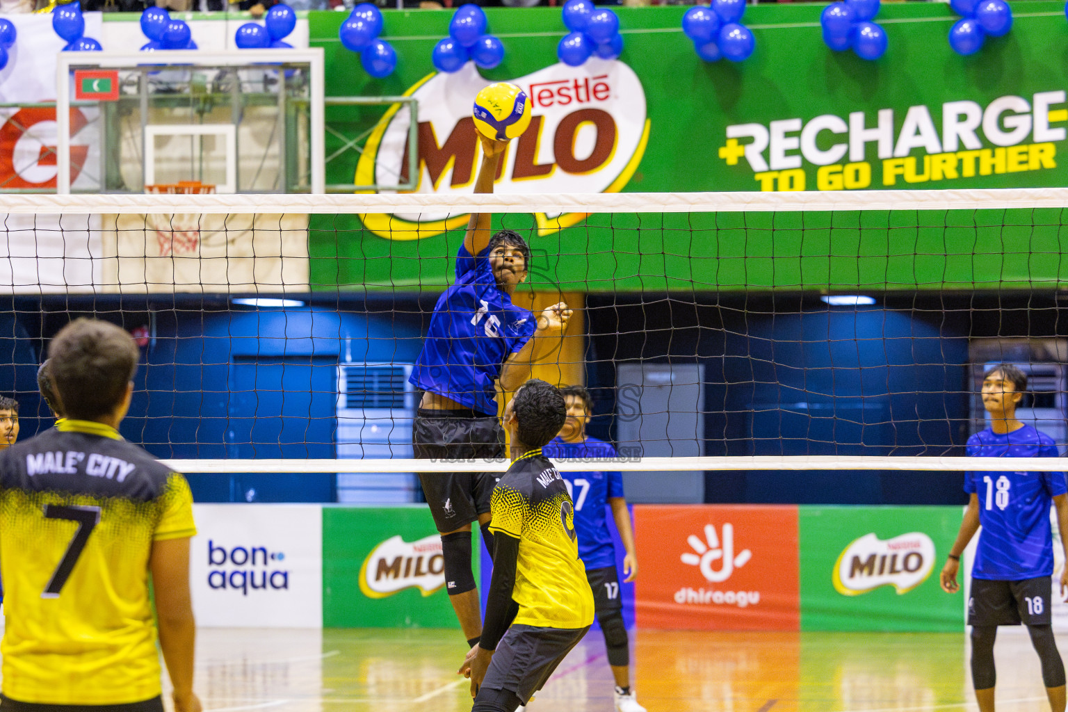 ADh Maamigili vs Male' City in the Finals of MILO Raajje Volley Junior Championship 2025 (U16 Boys) was held in Social Center Indoor Hall, Maldives on Saturday, 27th September 2025. Photos: Ismail Thoriq / images.mv