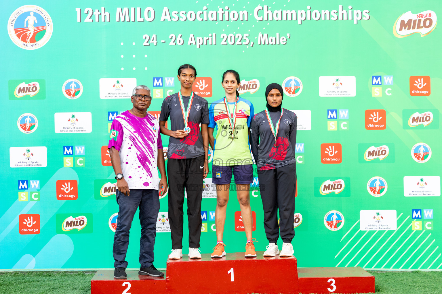 Day 2 of 12th Milo Association Championships was held in Ekuveni Track at Male', Maldives on Friday, 25th April 2025. Photos: Hassan Simah / images.mv