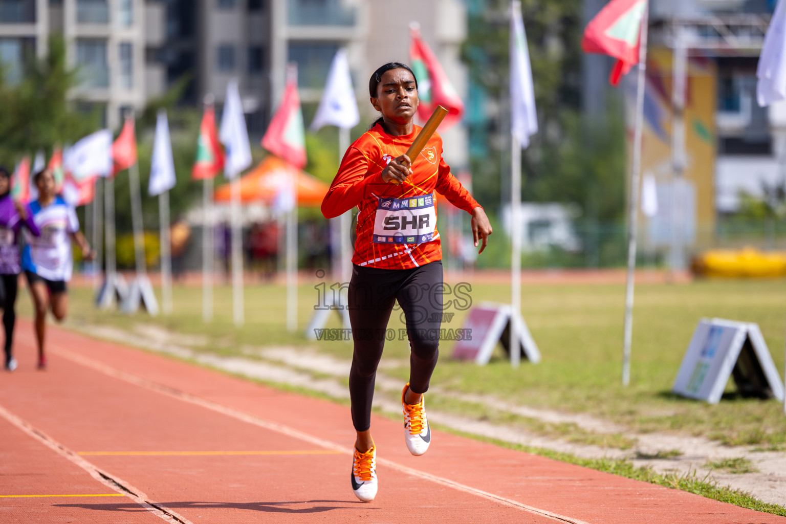 Day 6 of MWSC Interschool Athletics Championships 2024 held in Hulhumale Running Track, Hulhumale, Maldives on Thursday, 14th November 2024. Photos by: Ismail Thoriq / Images.mv